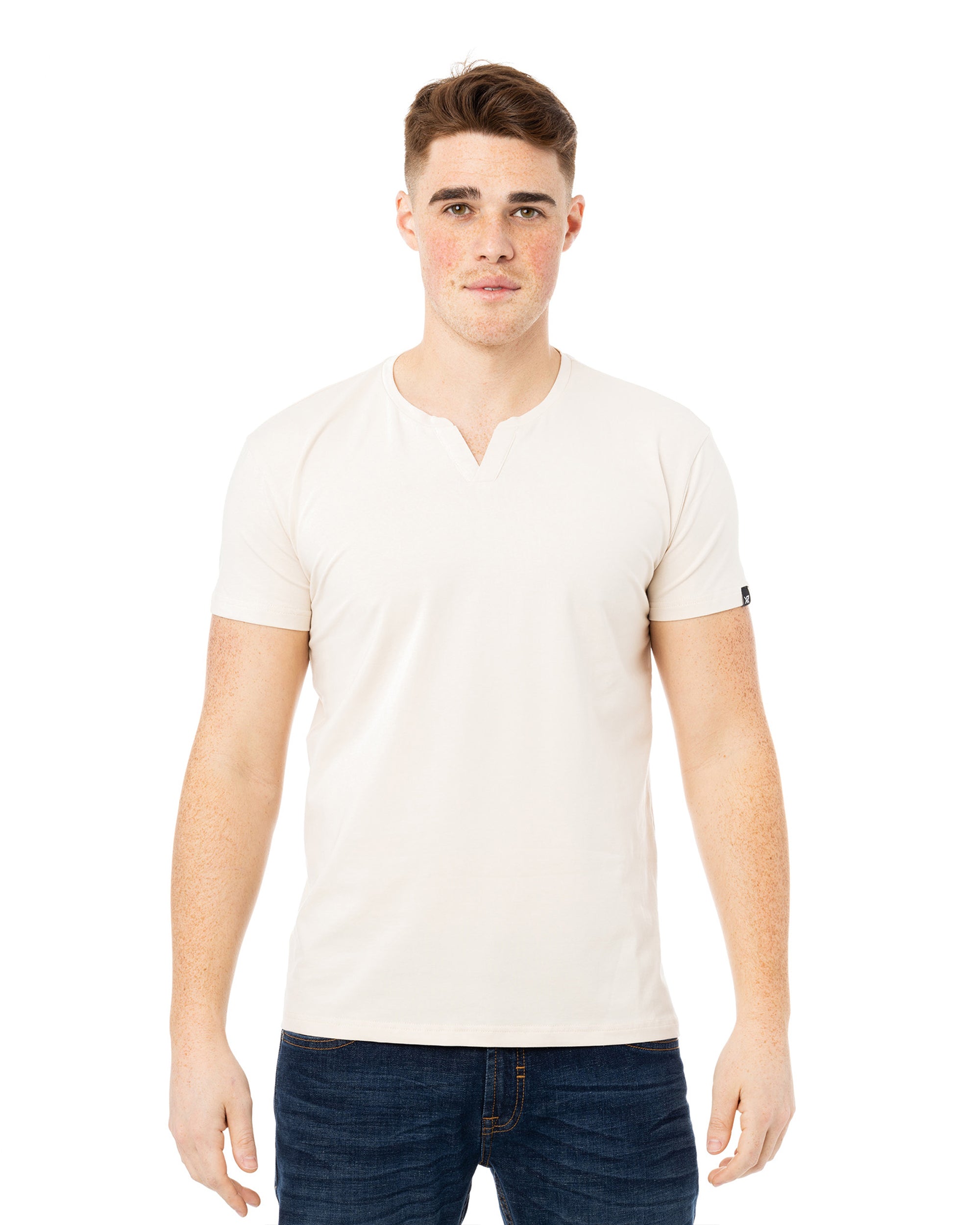 X RAY Men's Basic V-Notch Neck Short Sleeve Split Neck T-Shirtt