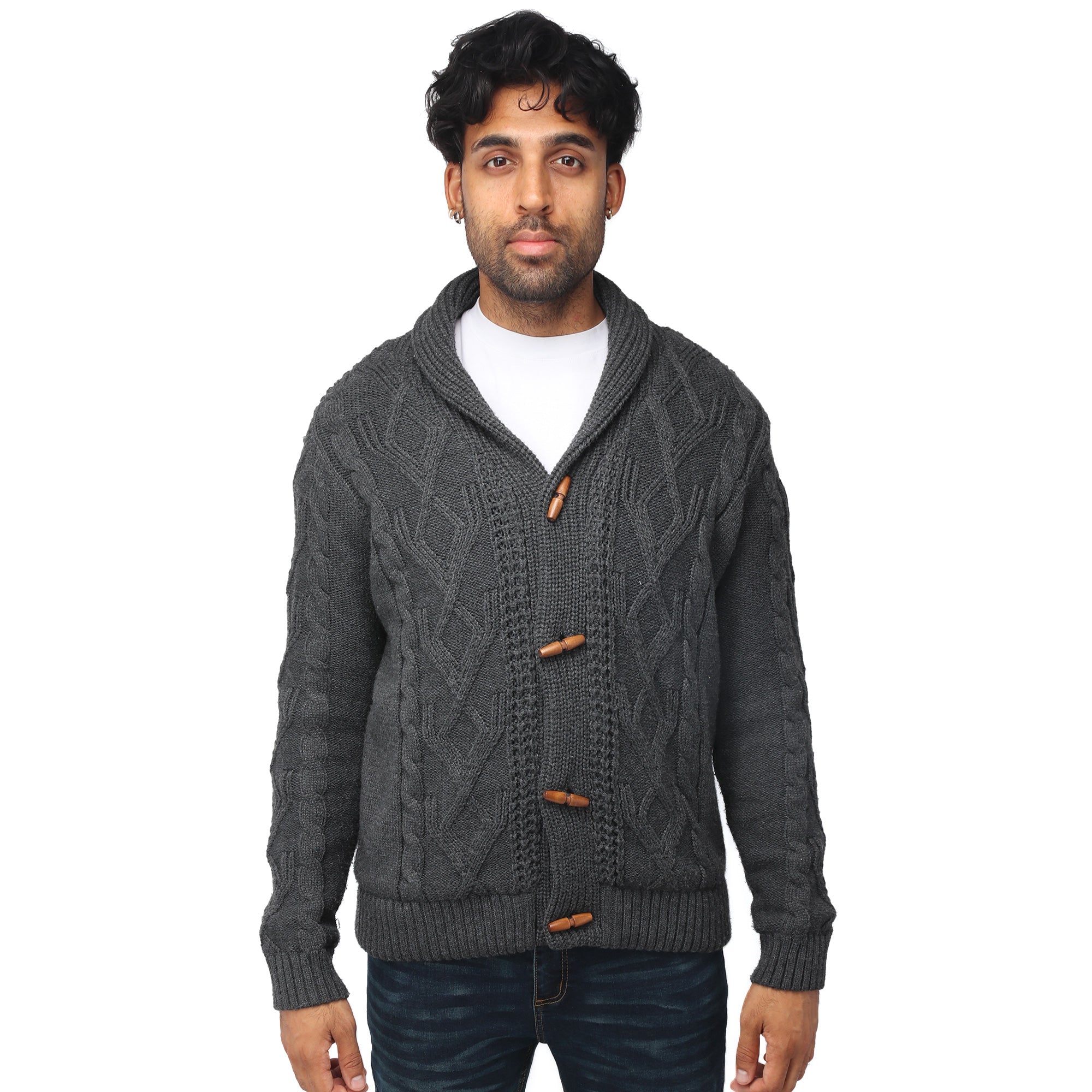 X RAY Waffle Knitted Shawl Collar Cardigan – X-RAY JEANS