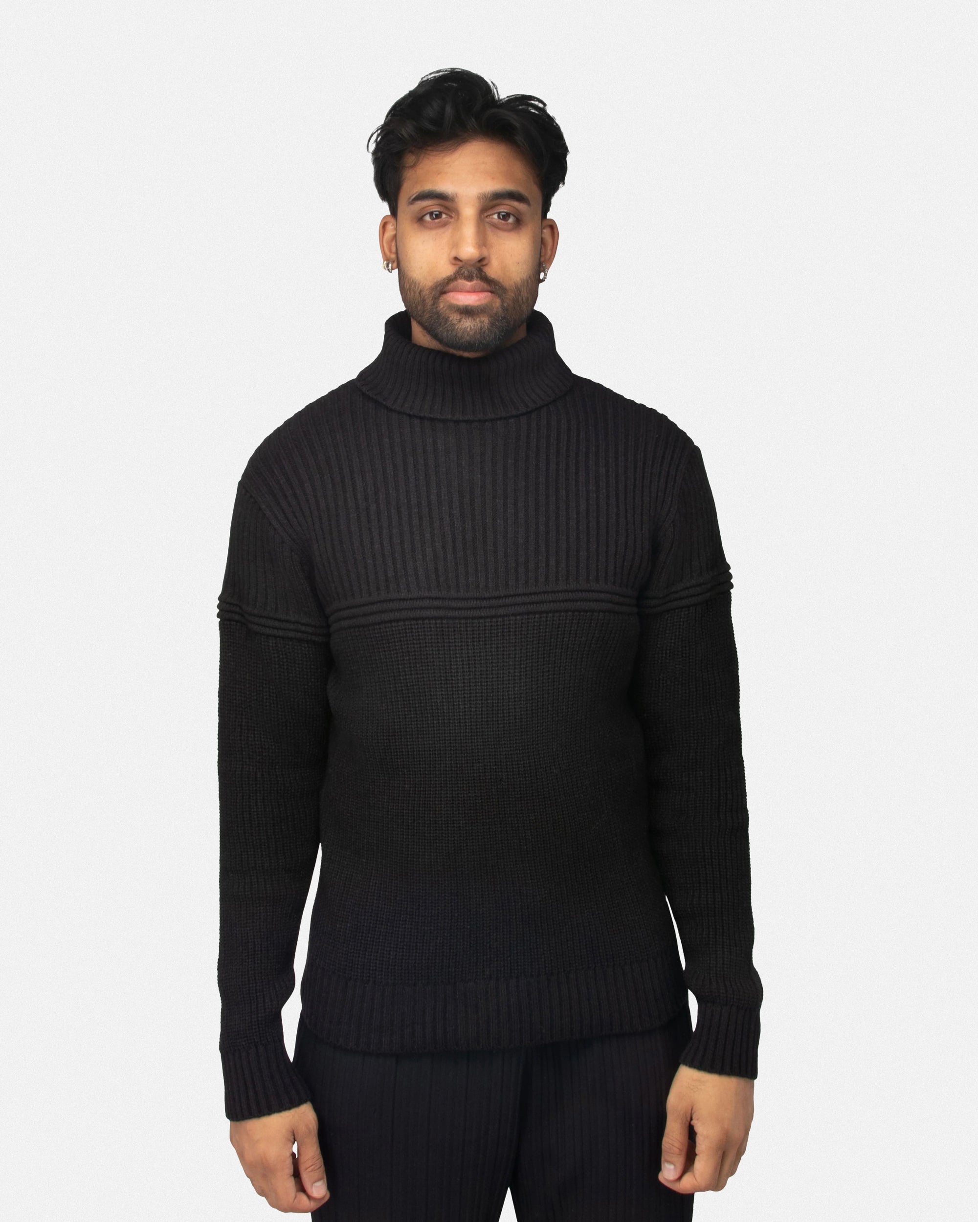 X RAY Men's Ribbed Pattern Turtleneck Fashion Sweater