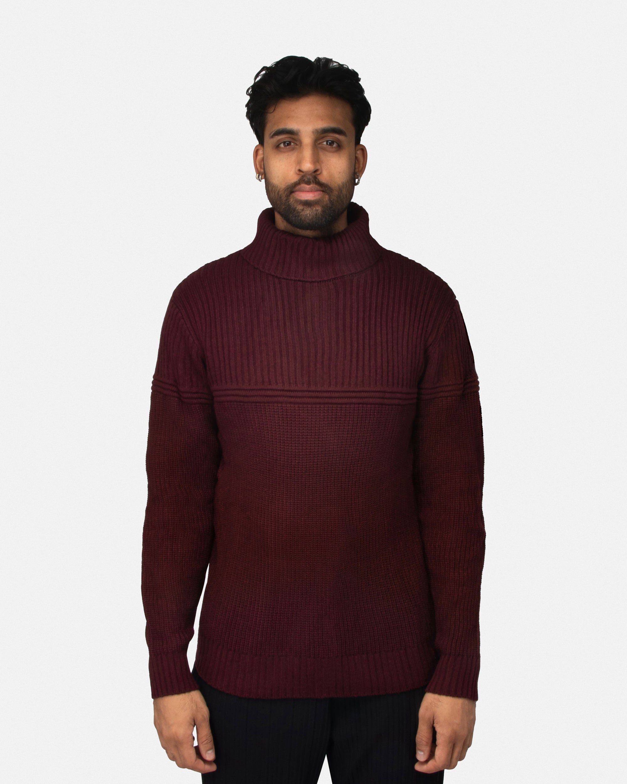 X RAY Men's Ribbed Pattern Turtleneck Fashion Sweater