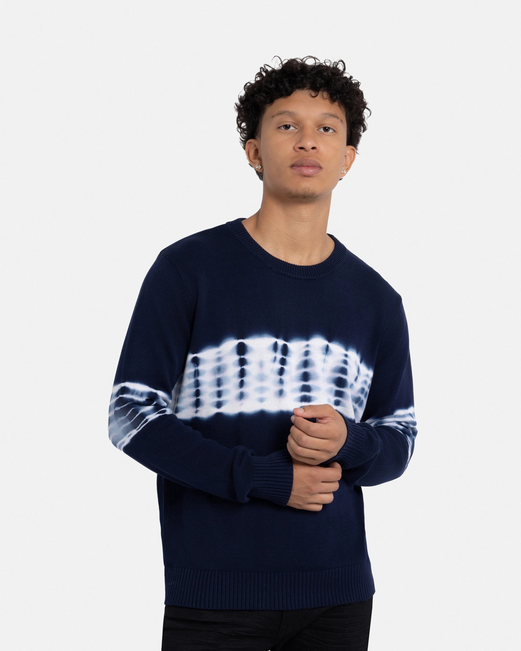 X RAY Men's Crewneck Tie Dye Fashion Sweater