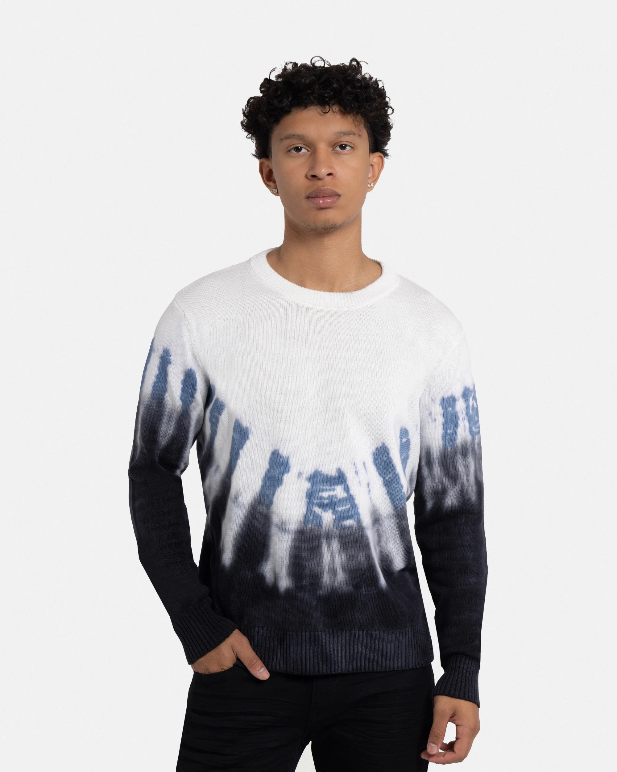 X RAY Men's Pullover Crewneck Tie Dye Fashion Sweater