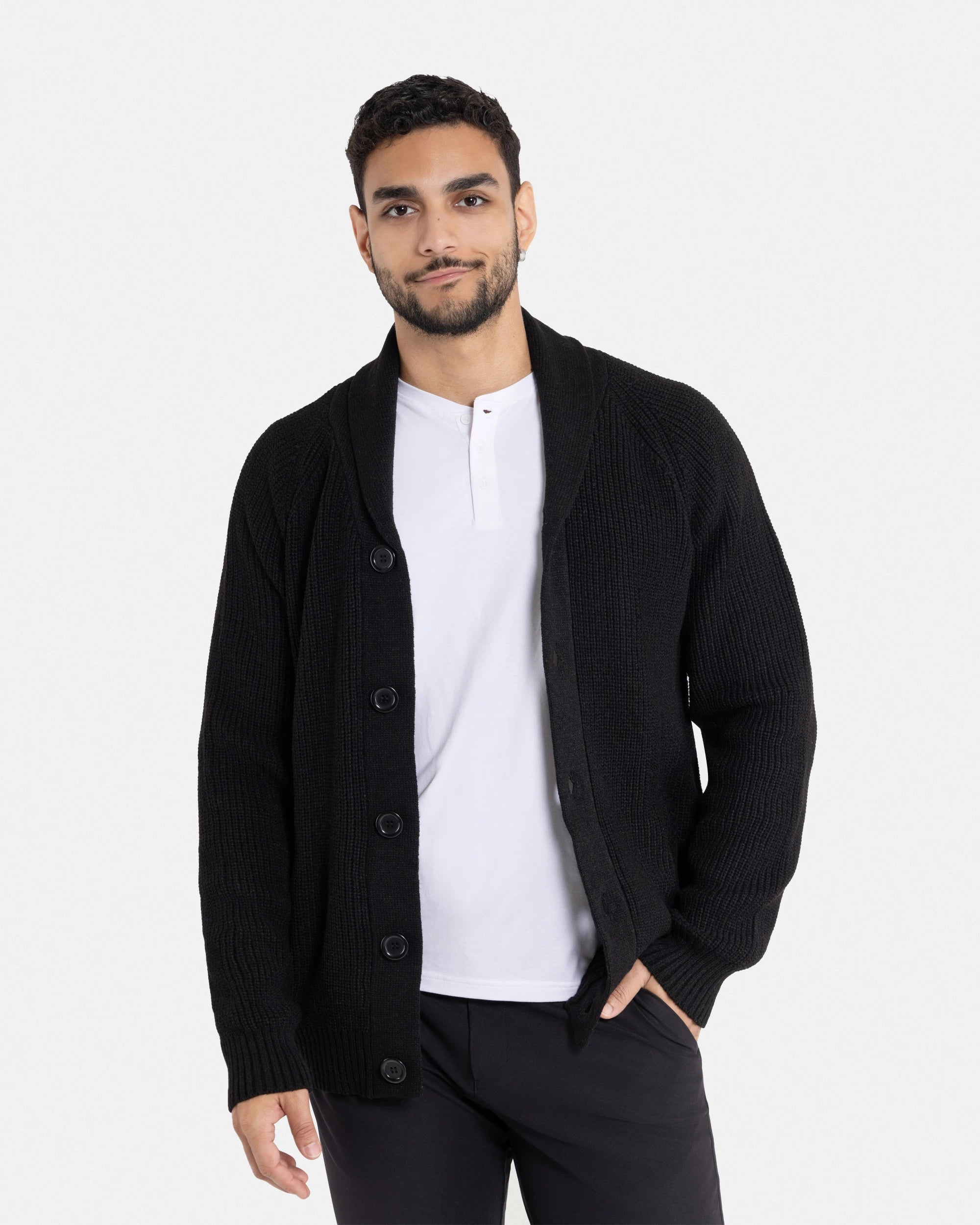 X RAY Men's Shawl Collar Button Down Cardigan Sweater Big & Tall Available