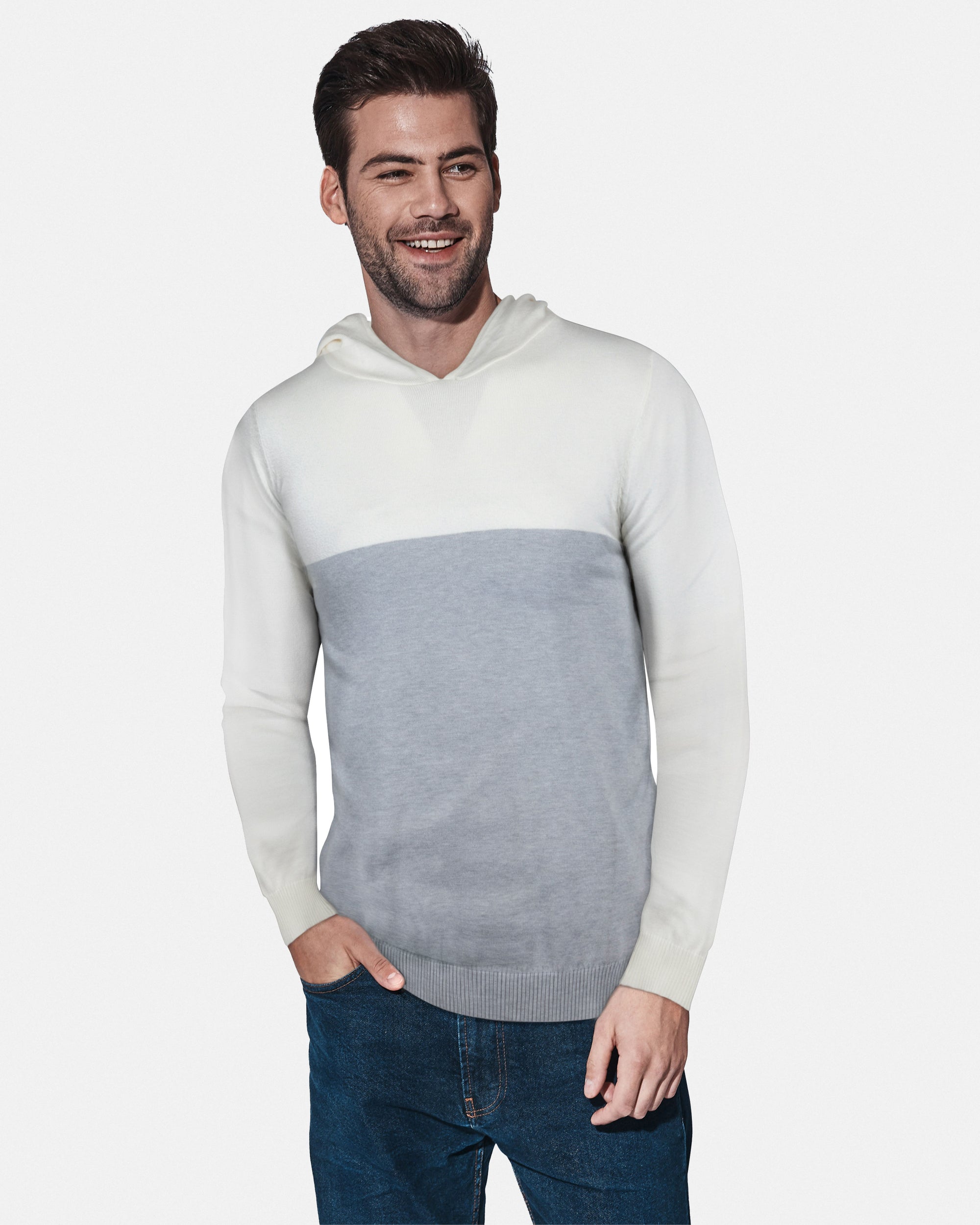 X RAY Men's Color Block Pullover Hoodie Sweater