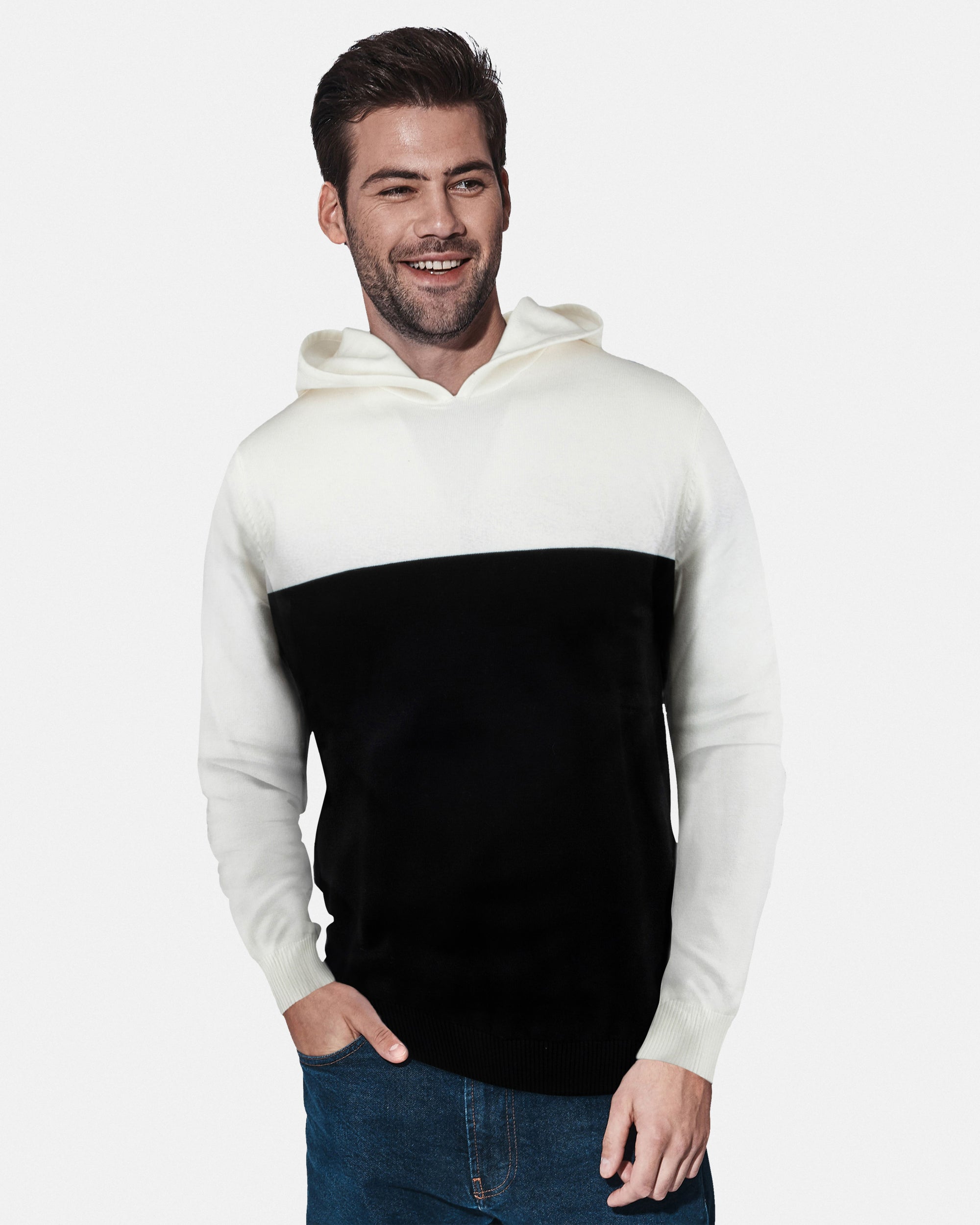 X RAY Men's Color Block Pullover Hoodie Sweater
