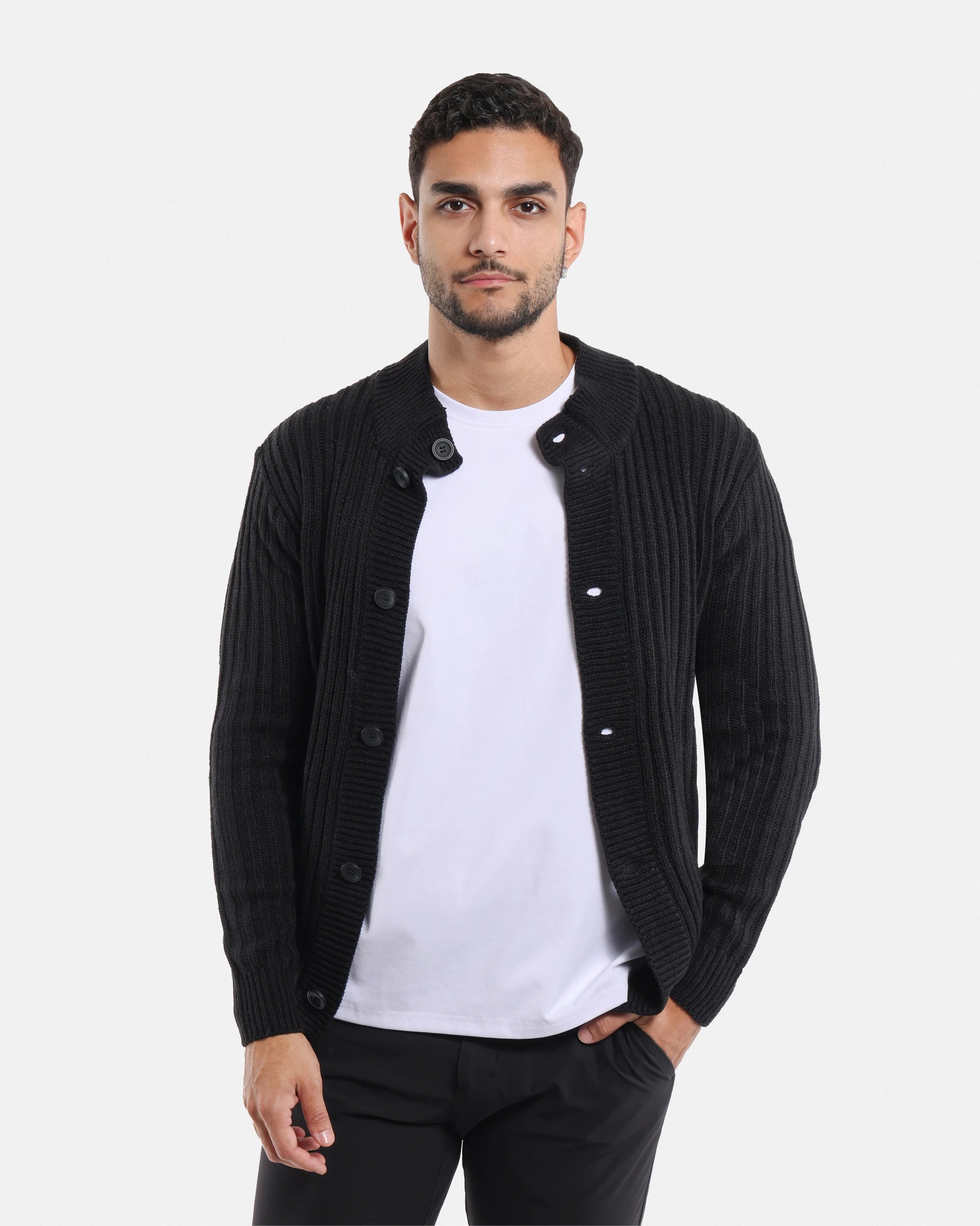 X RAY Men's Stand Collar Button Ribbed Cardigan – X-RAY JEANS