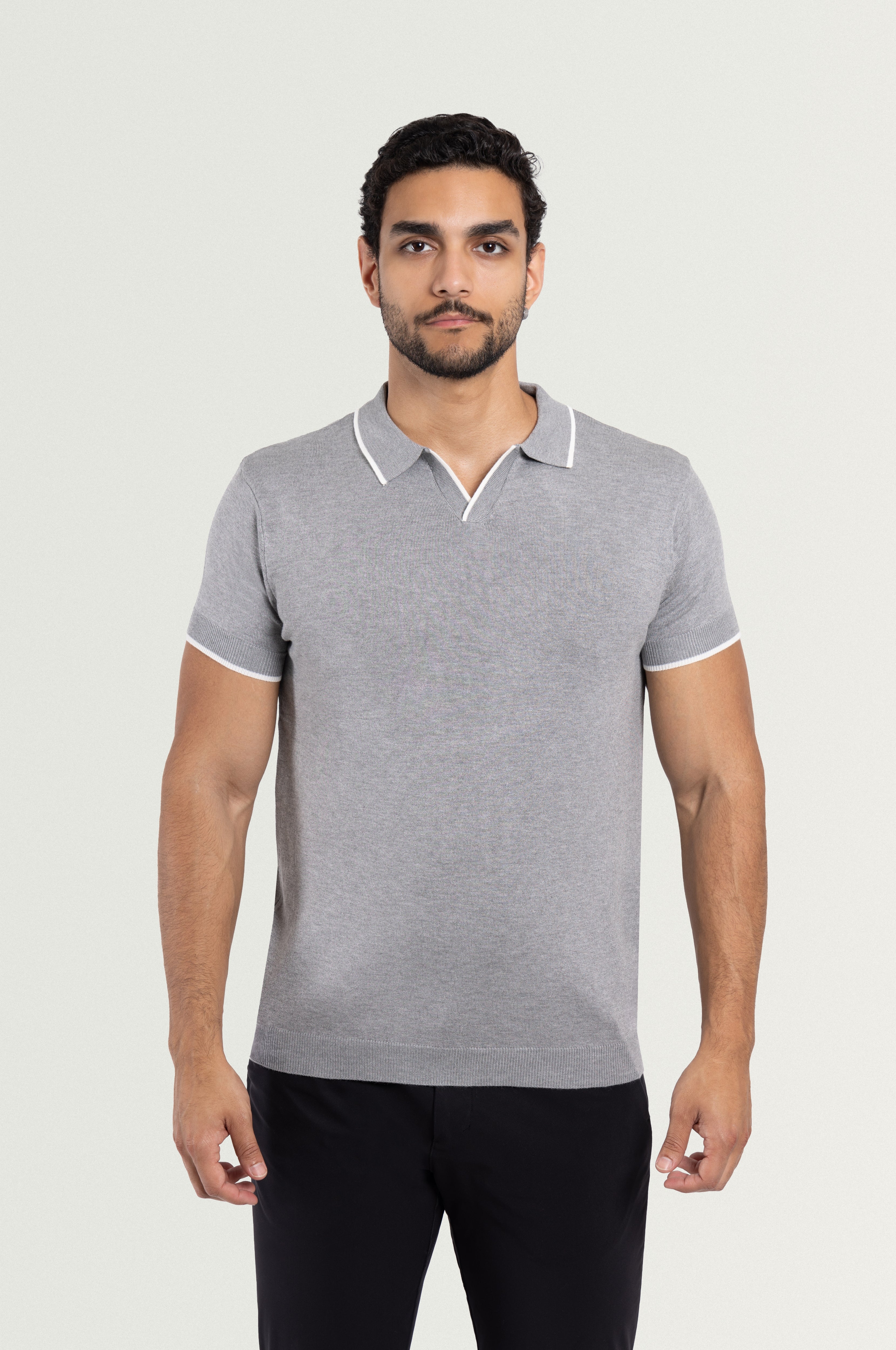 【BAON】[unisex] Ogen Collar Over Knit MENS LEETON JOHNNY COLLAR KNIT POLO - B6E562F200