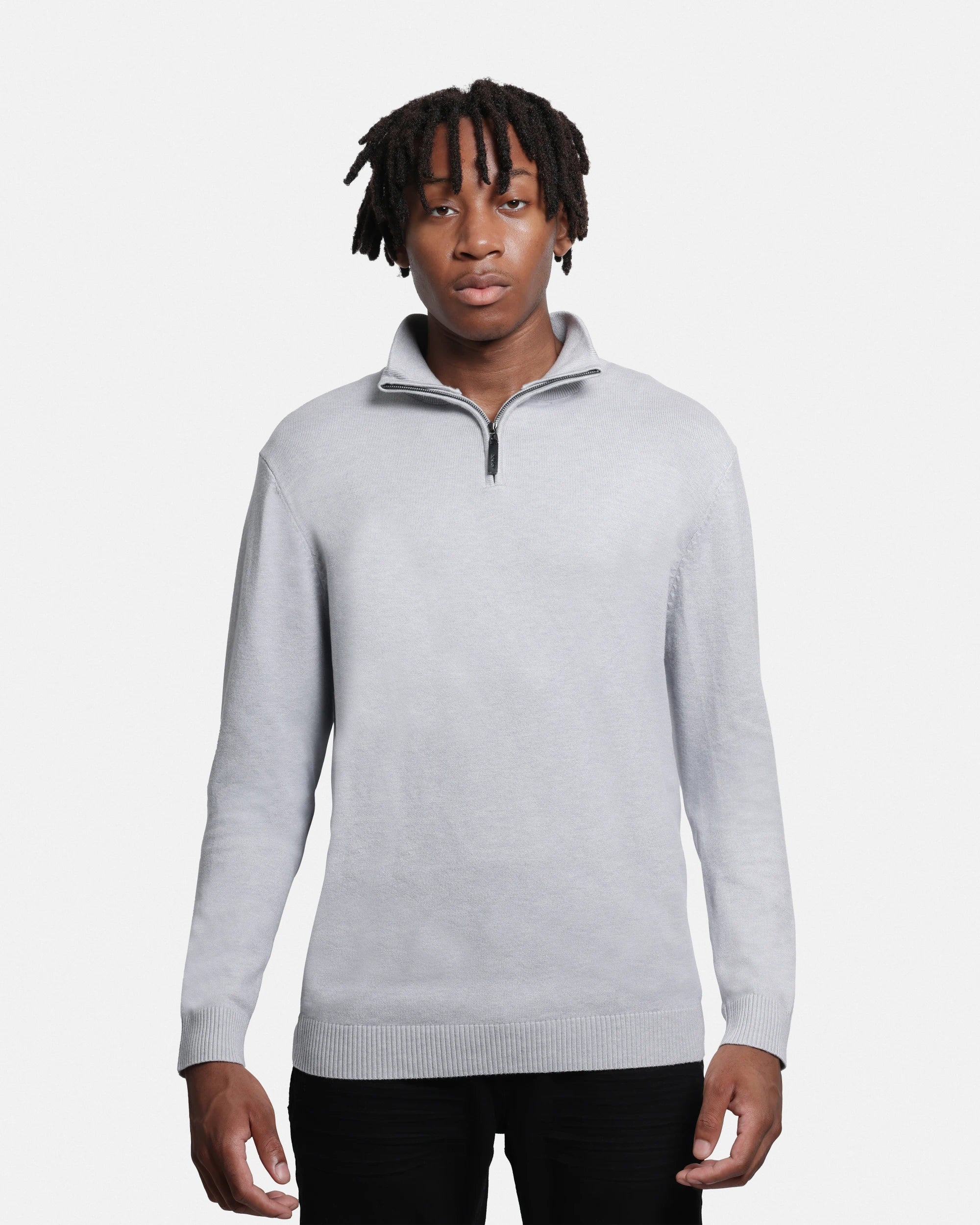 X RAY Men's Quarter Zip Mock Neck Sweater