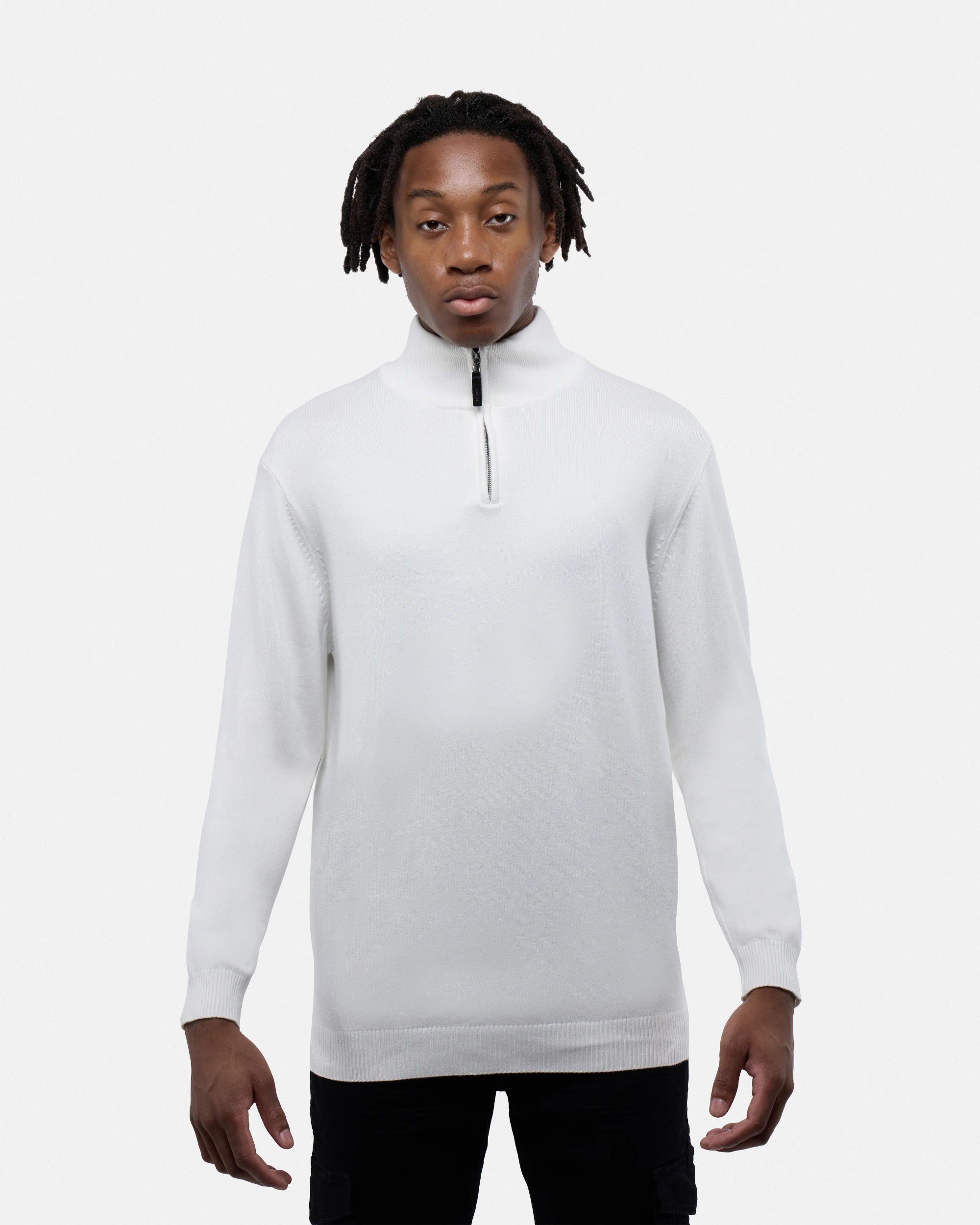 X RAY Men's Quarter Zip Mock Neck Sweater