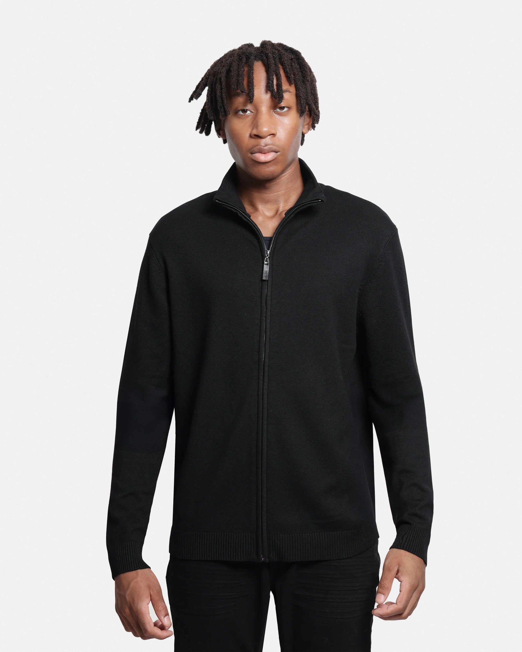X RAY Men's Full Zip Mock Neck Sweater