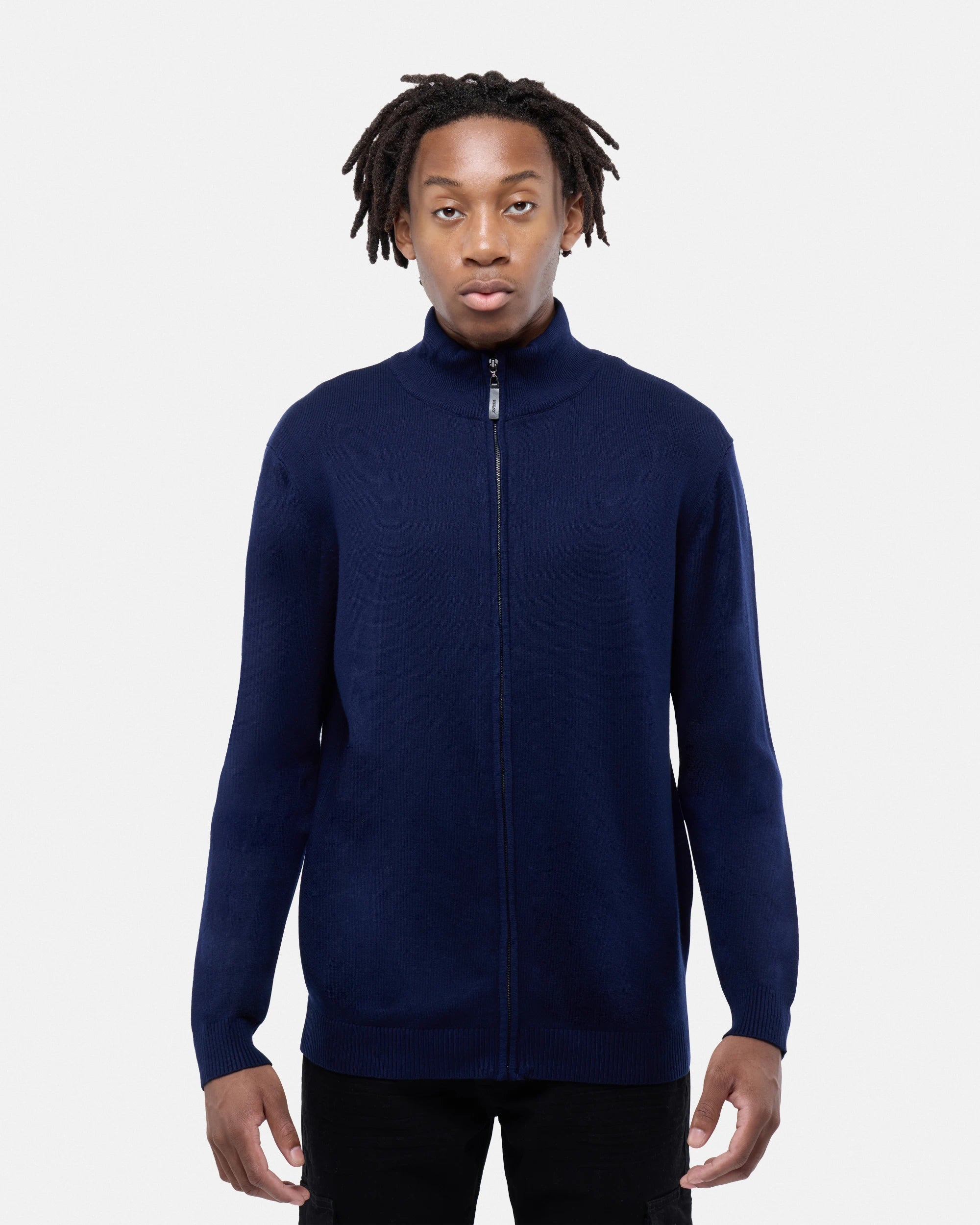 X RAY Men's Full Zip Mock Neck Sweater