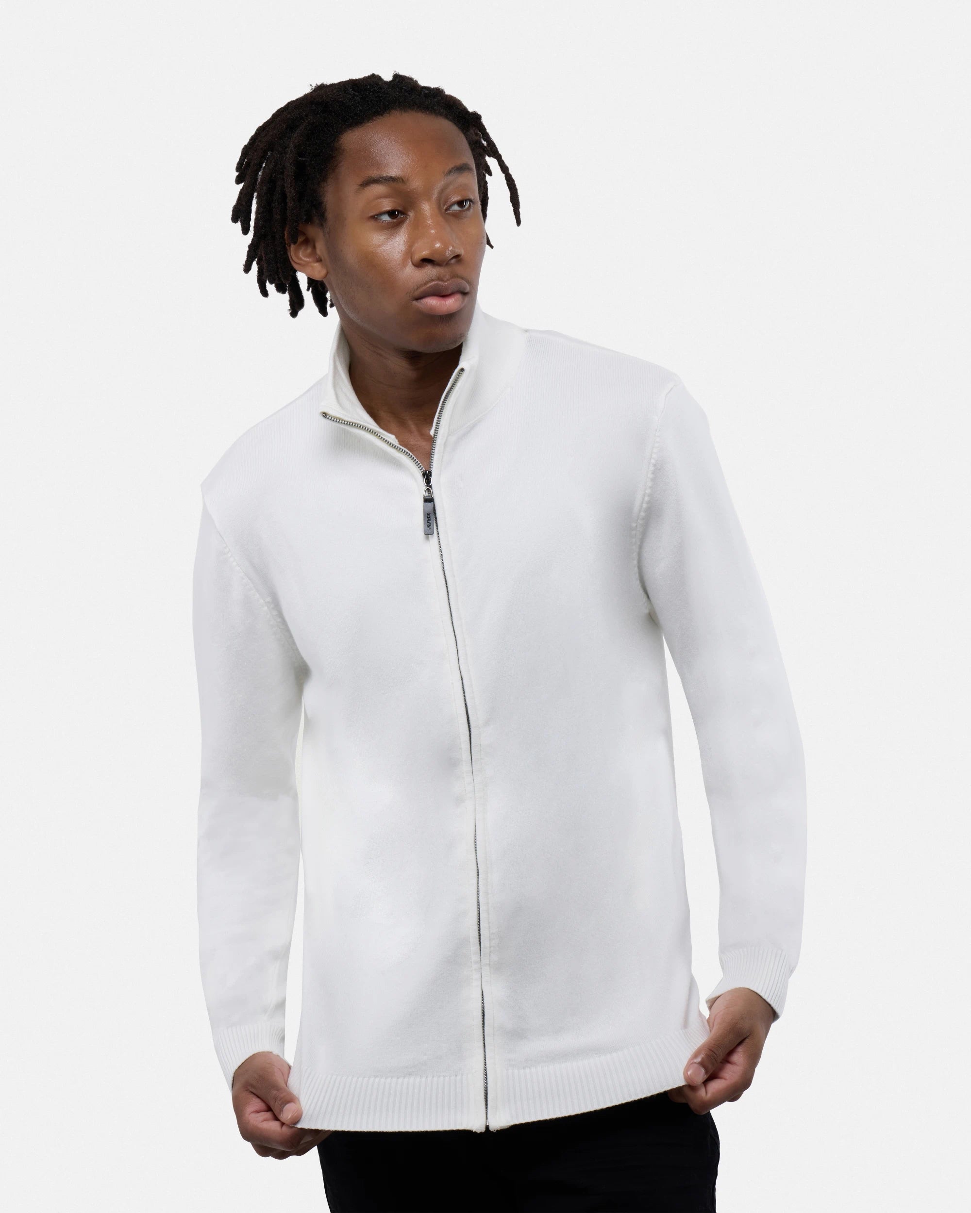 X RAY Men's Full Zip Mock Neck Sweater