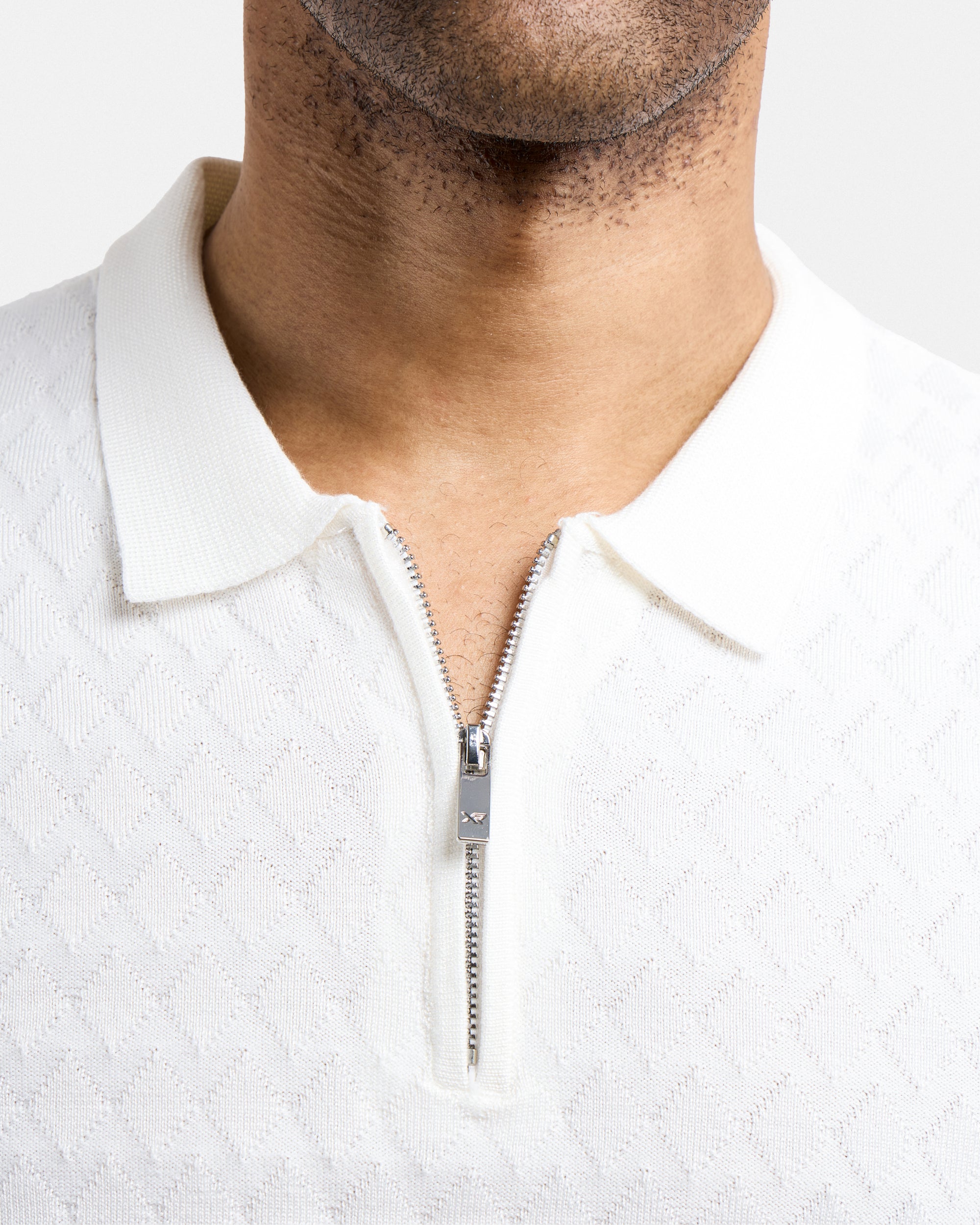 #XMW-34099 Quarter Zip Allover Argyle Sweater Polo-thumbmail-6