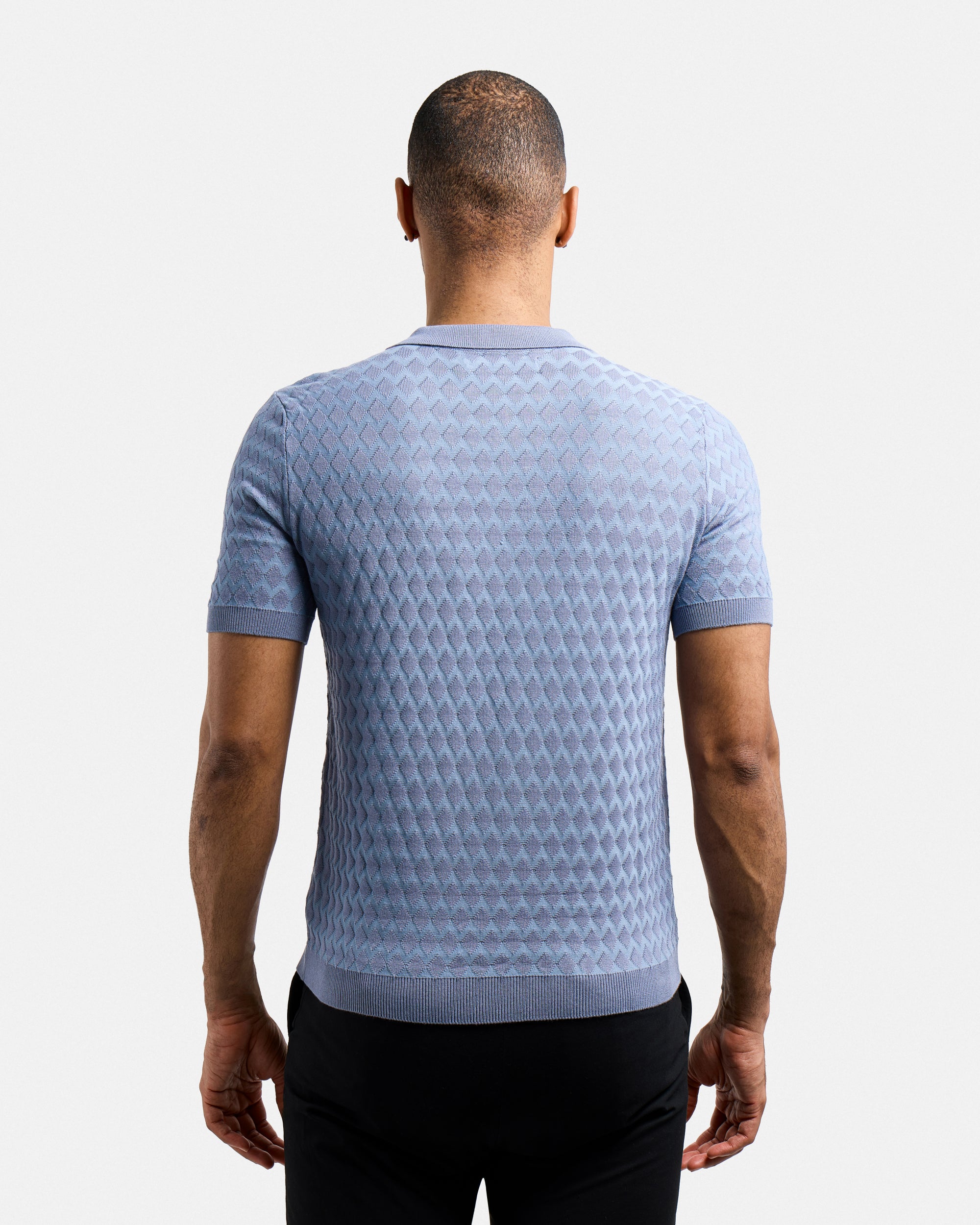 #XMW-34099 Quarter Zip Allover Argyle Sweater Polo-thumbmail-10