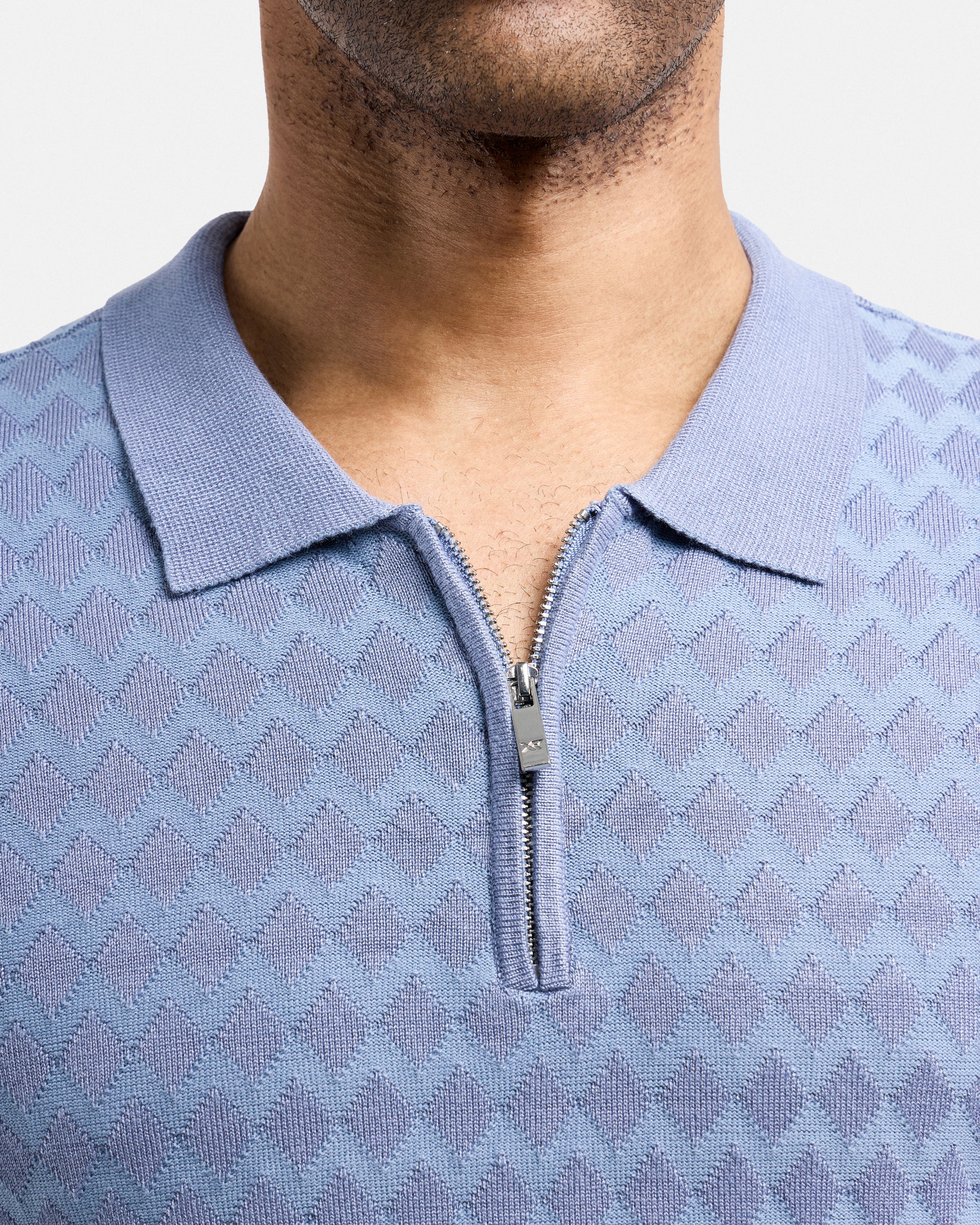 #XMW-34099 Quarter Zip Allover Argyle Sweater Polo-thumbmail-14