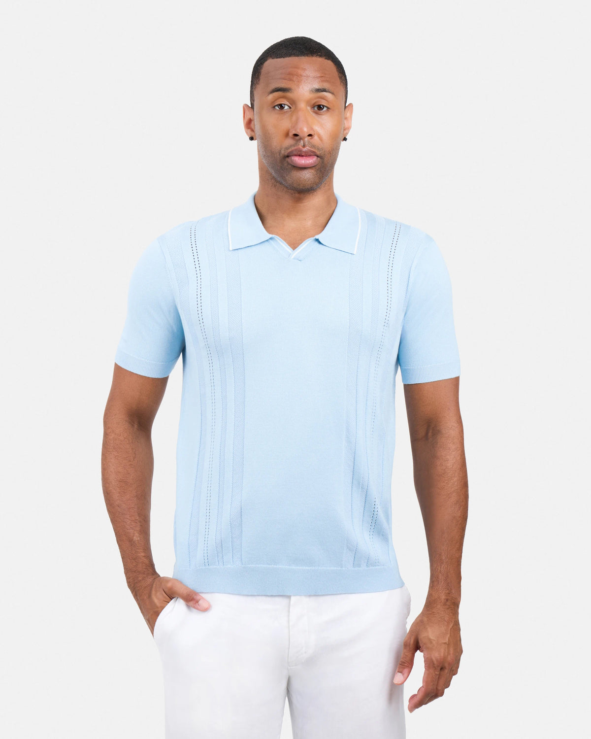 #XMW-34102 Textured Stripe Johnny Sweater Polo-thumbmail-17