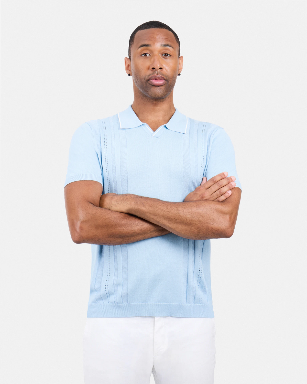 #XMW-34102 Textured Stripe Johnny Sweater Polo-thumbmail-23
