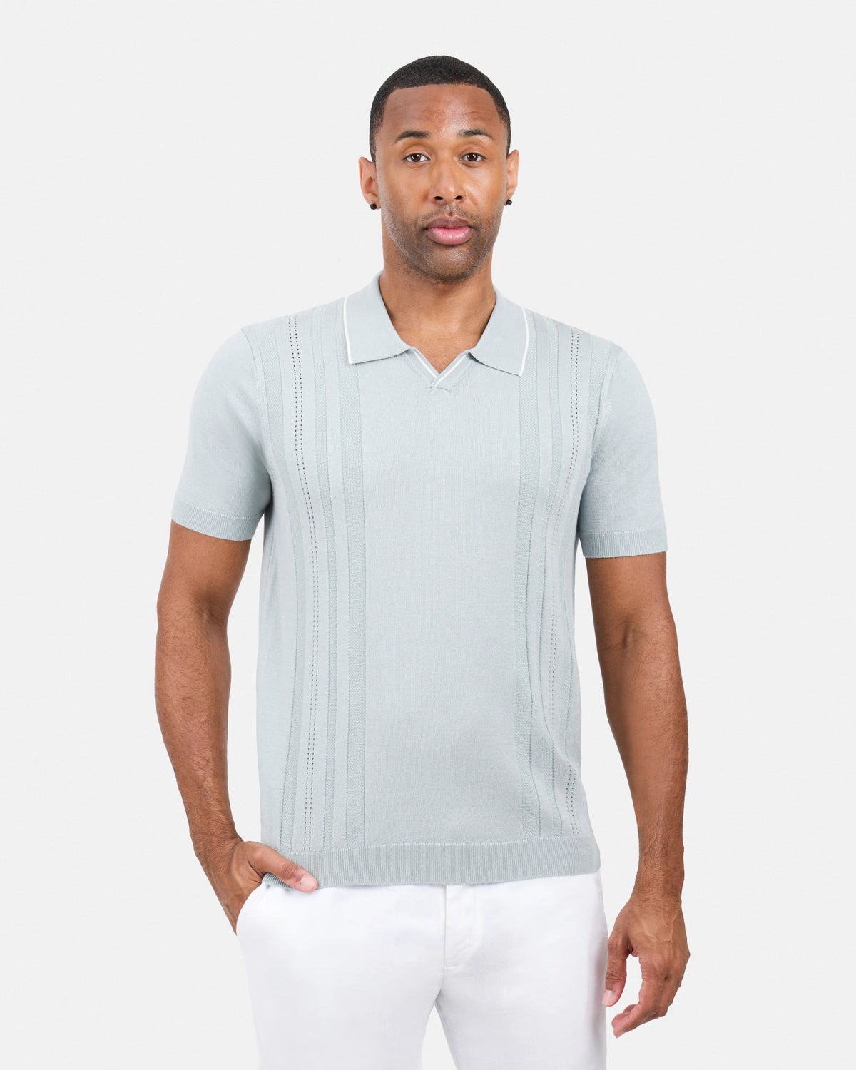 #XMW-34102 Textured Stripe Johnny Sweater Polo-thumbmail-18