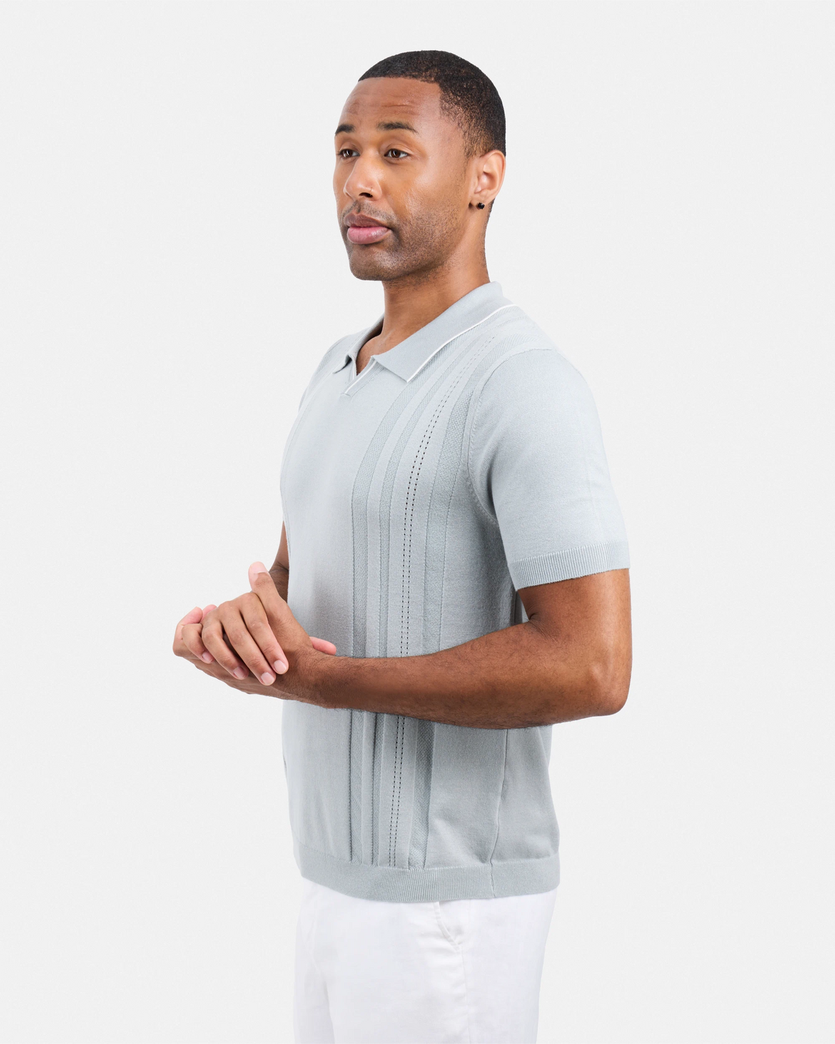 #XMW-34102 Textured Stripe Johnny Sweater Polo-thumbmail-28