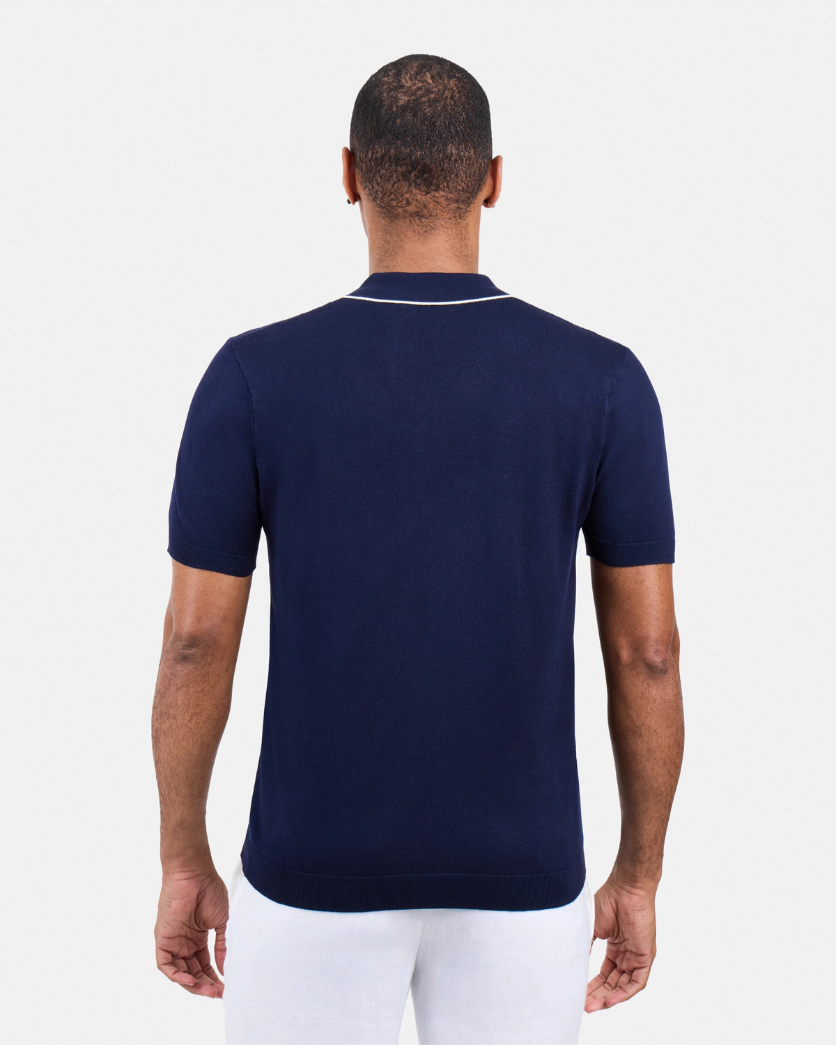 #XMW-34102 Textured Stripe Johnny Sweater Polo-thumbmail-34