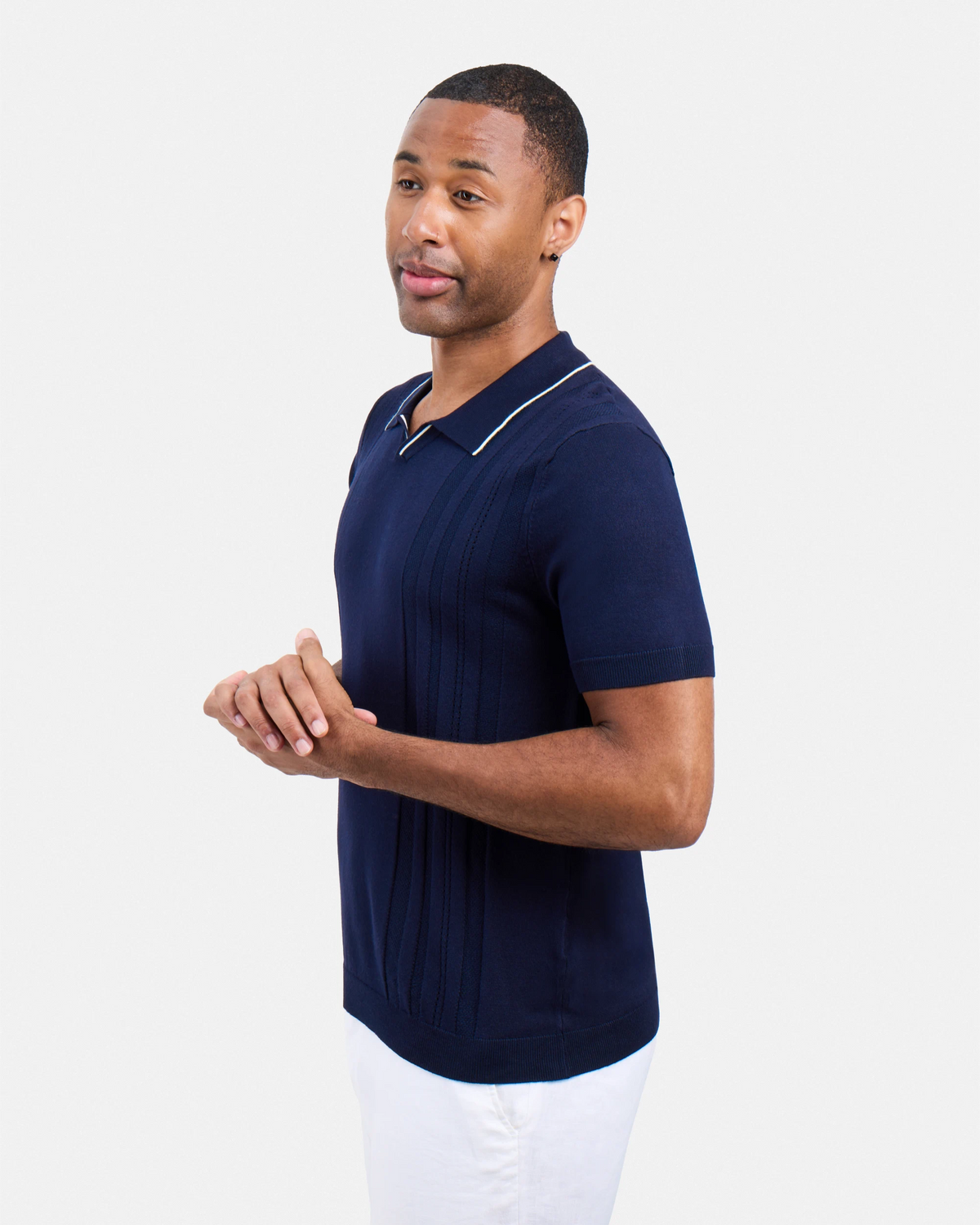 #XMW-34102 Textured Stripe Johnny Sweater Polo-thumbmail-35