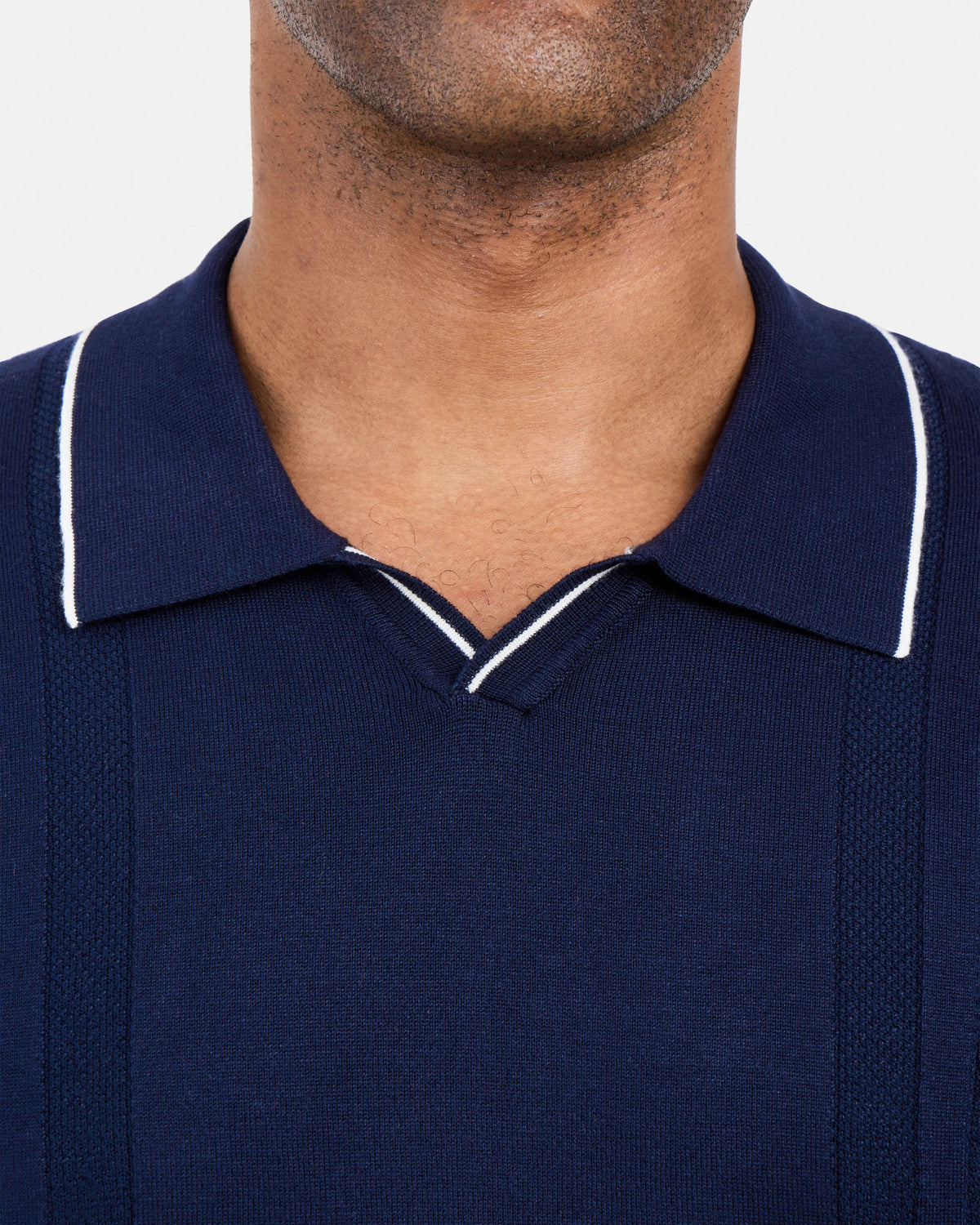 #XMW-34102 Textured Stripe Johnny Sweater Polo-thumbmail-38