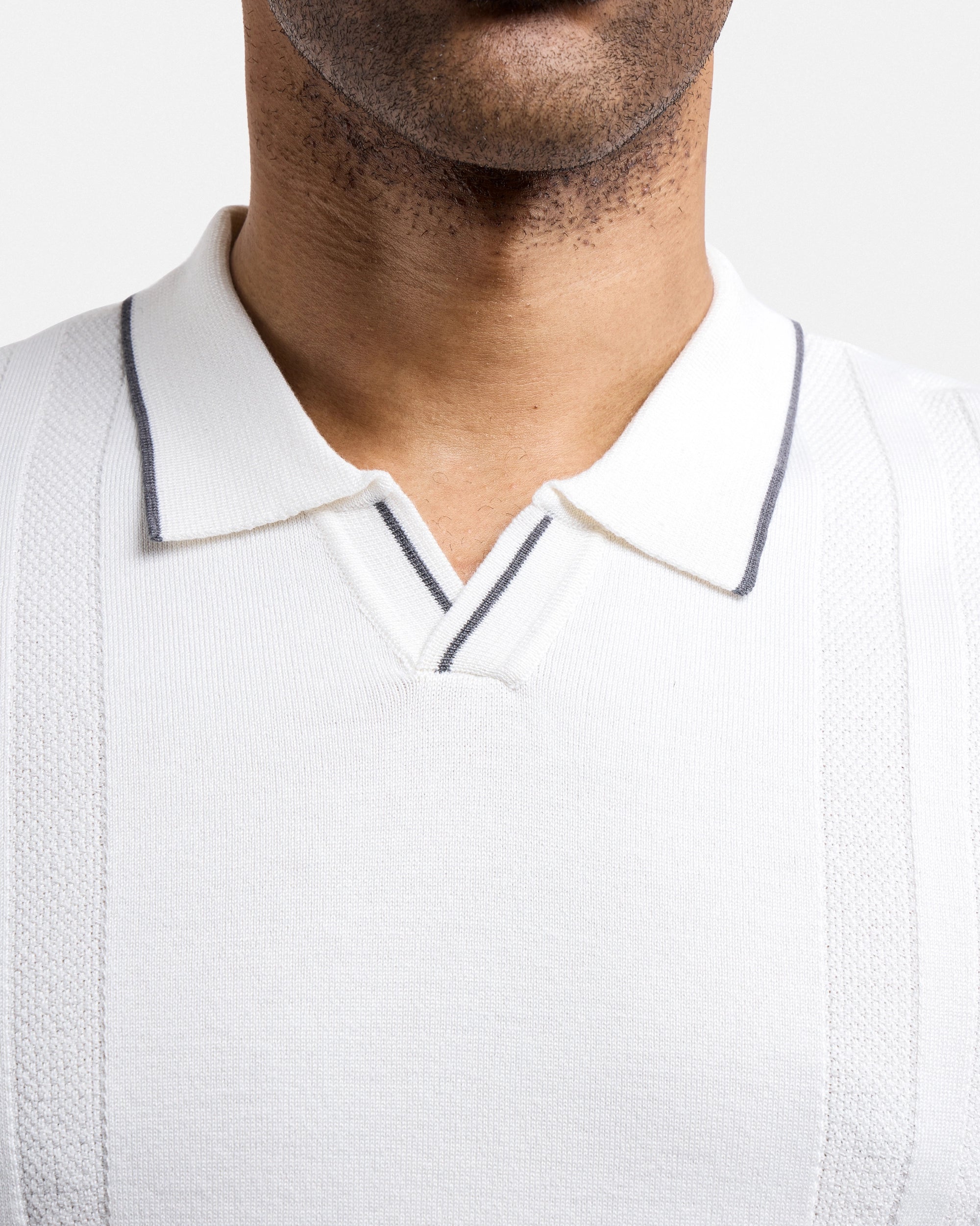#XMW-34102 Textured Stripe Johnny Sweater Polo-thumbmail-14