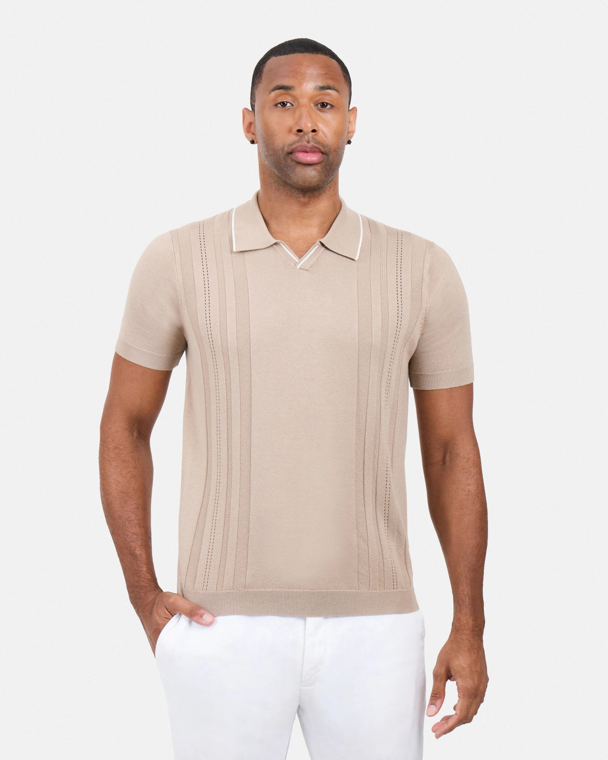 #XMW-34102 Textured Stripe Johnny Sweater Polo-thumbmail-41