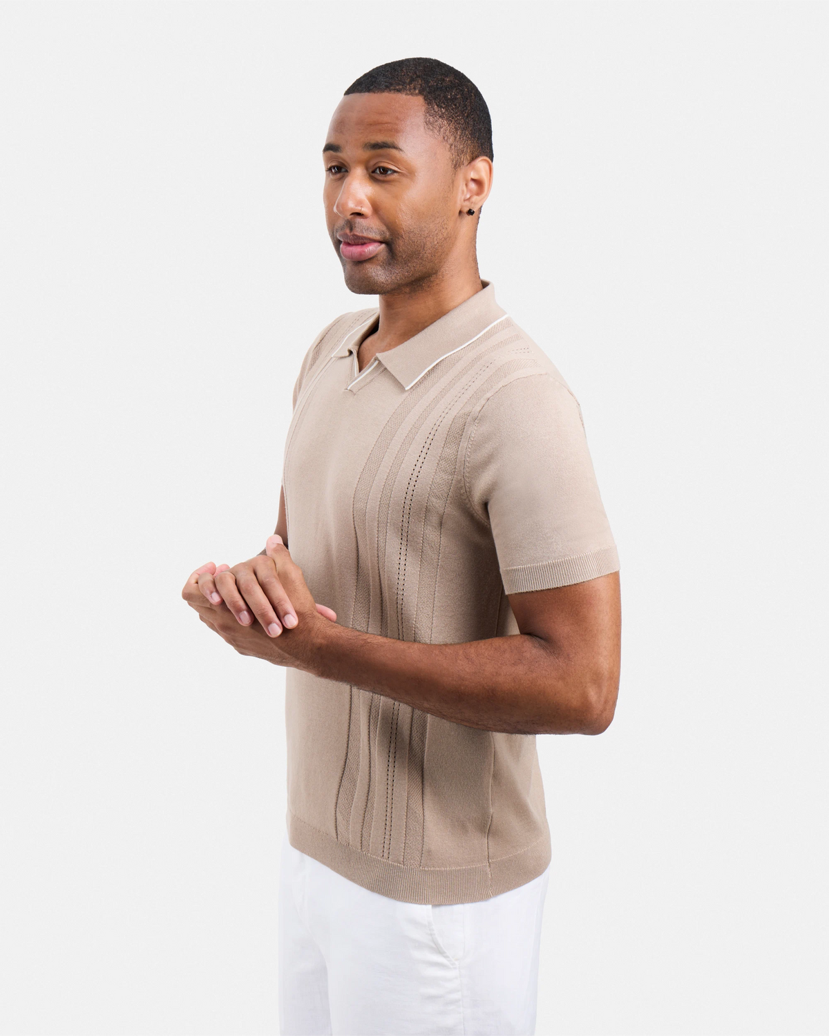 #XMW-34102 Textured Stripe Johnny Sweater Polo-thumbmail-43