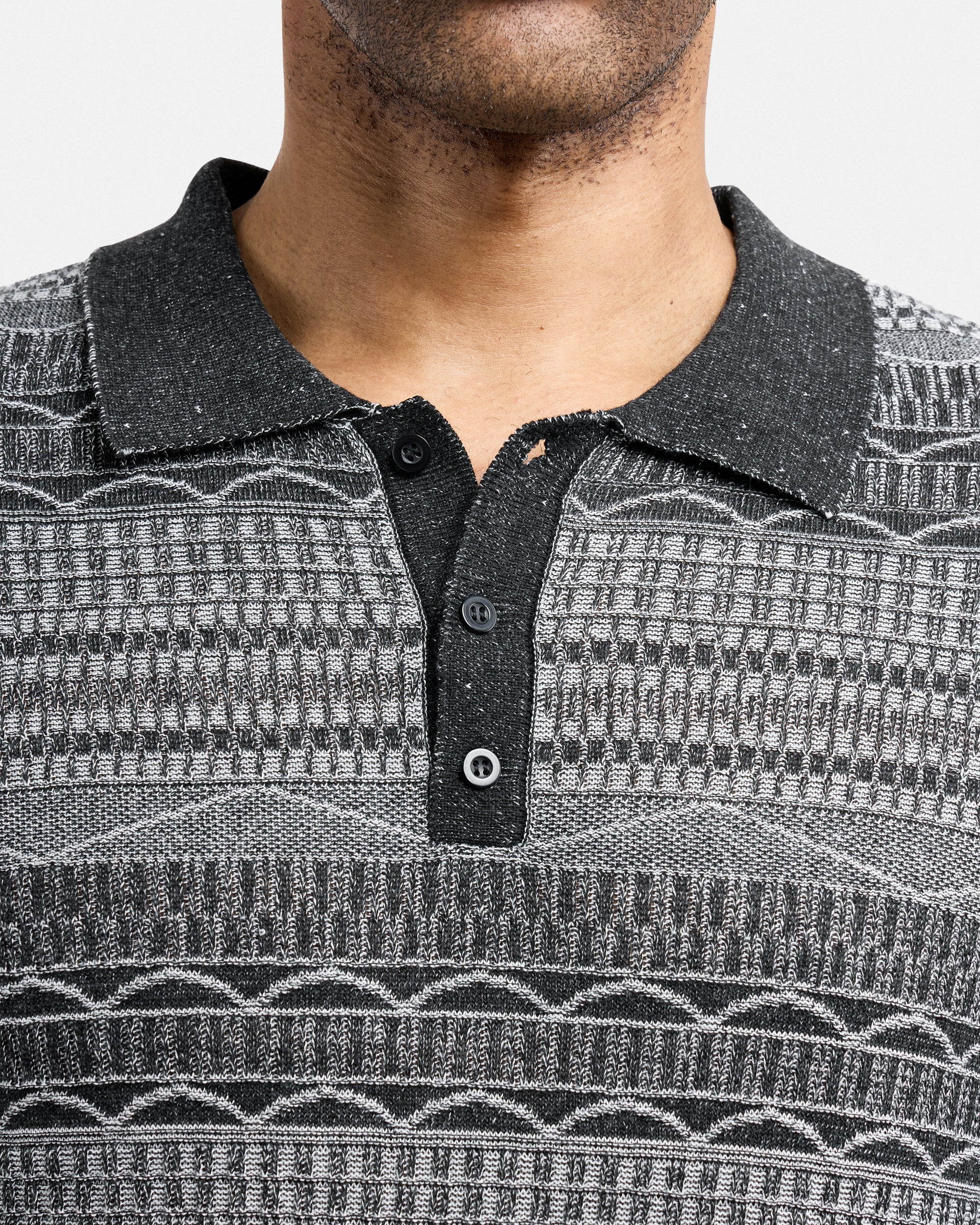 #XMW-34117 Allover Jacquard Sweater Polo-thumbmail-6