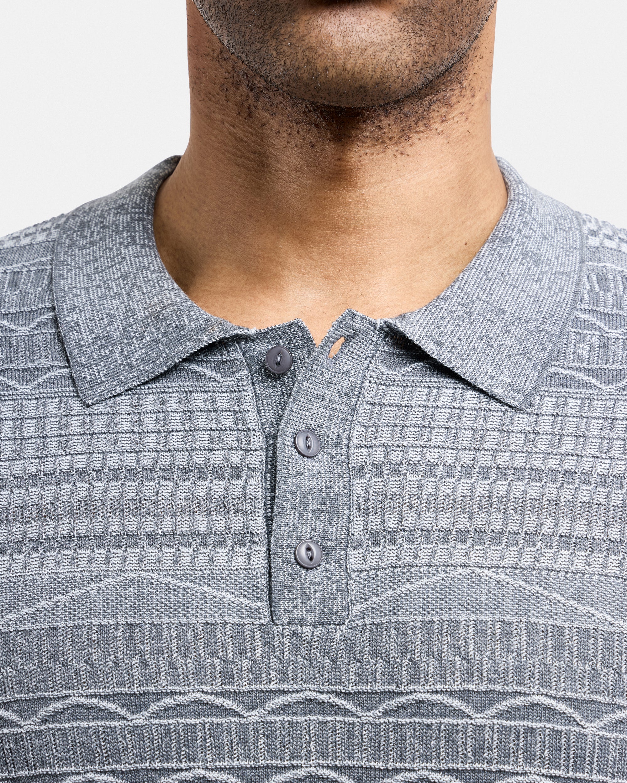 #XMW-34117 Allover Jacquard Sweater Polo-thumbmail-14