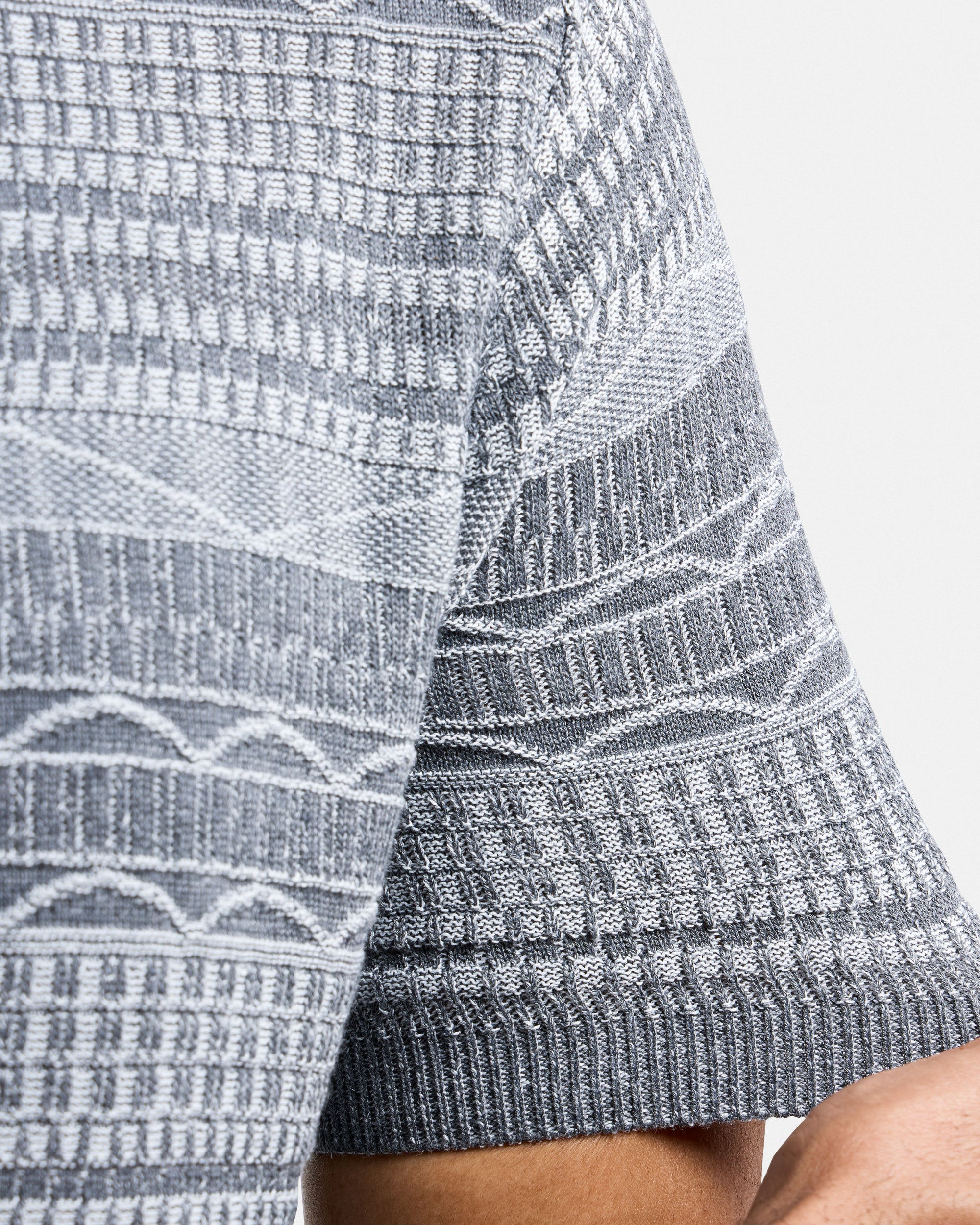 #XMW-34117 Allover Jacquard Sweater Polo-thumbmail-15