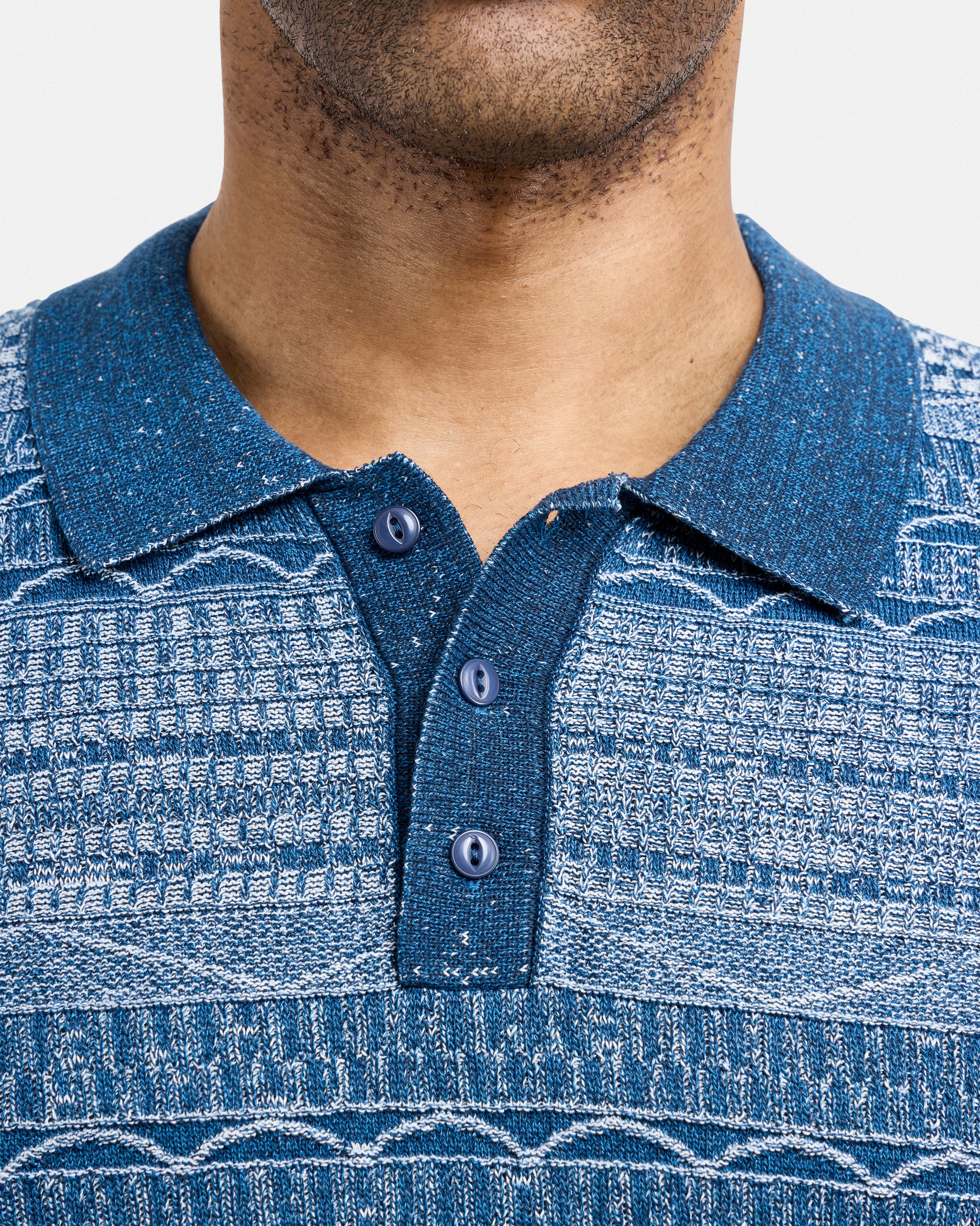 #XMW-34117 Allover Jacquard Sweater Polo-thumbmail-22