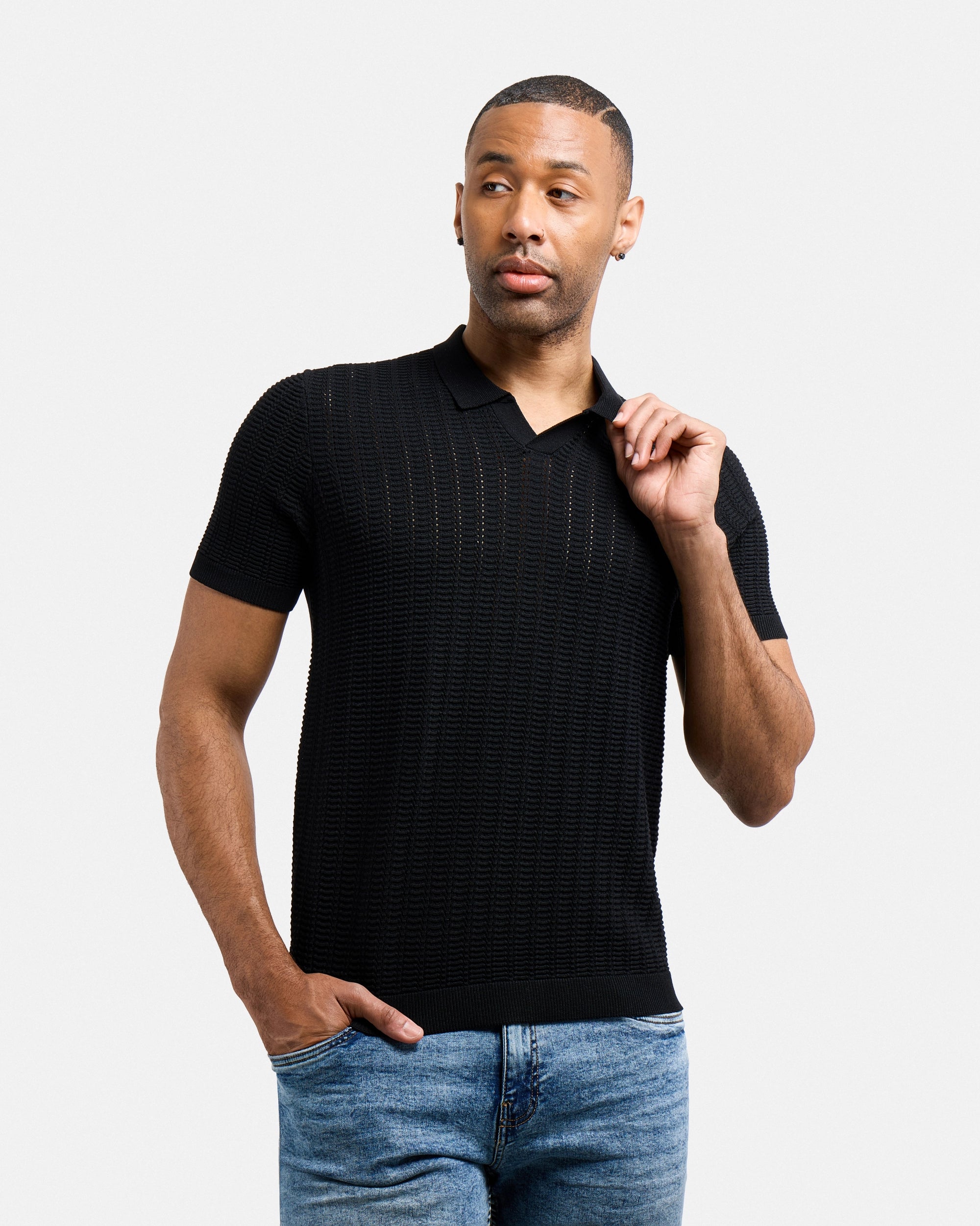 #XMW-34131 Rib Rows Johnny Sweater Polo-thumbmail-5