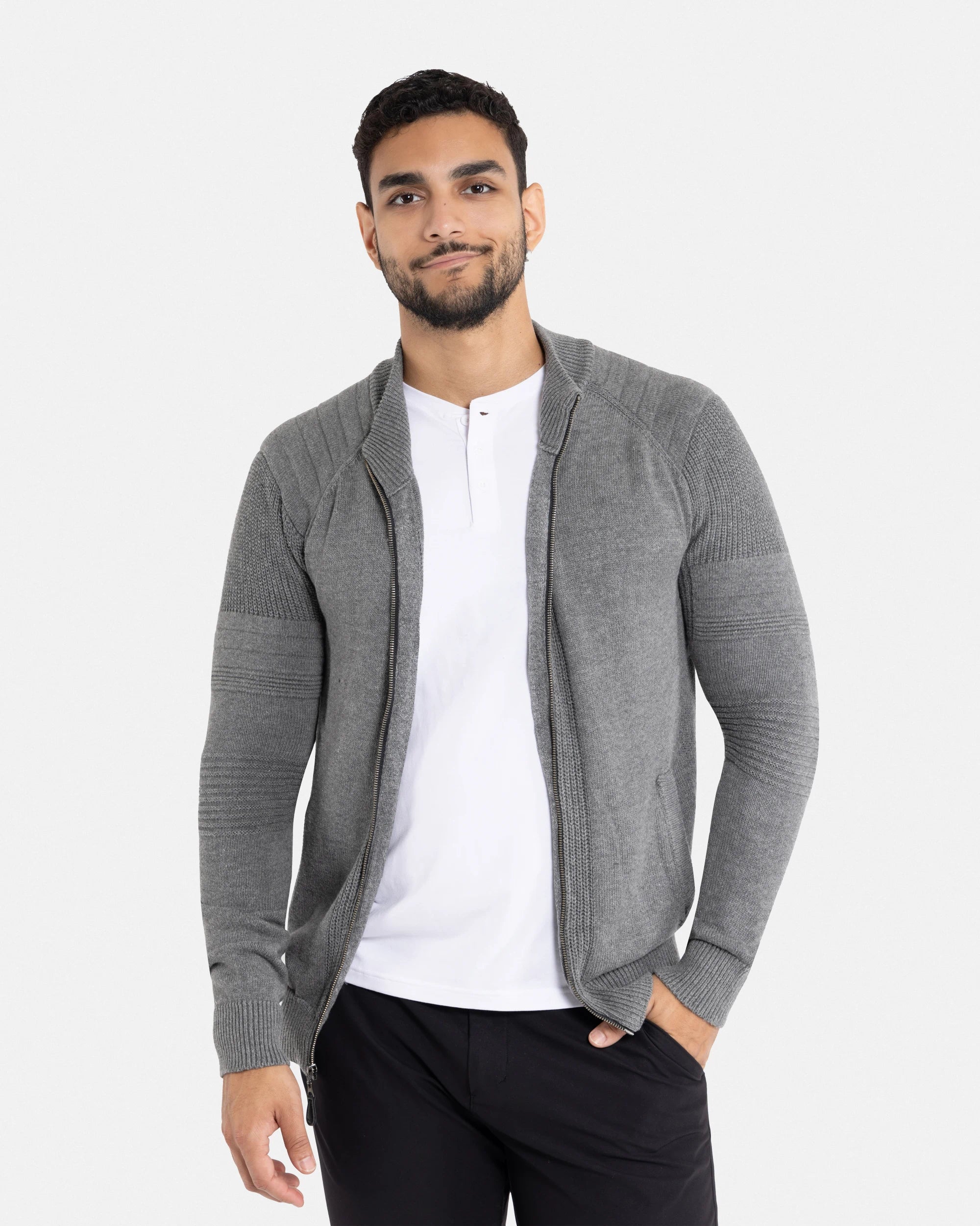 X RAY Men's Slim Fit Full-Zip Sweater Jacket Big & Tall Available