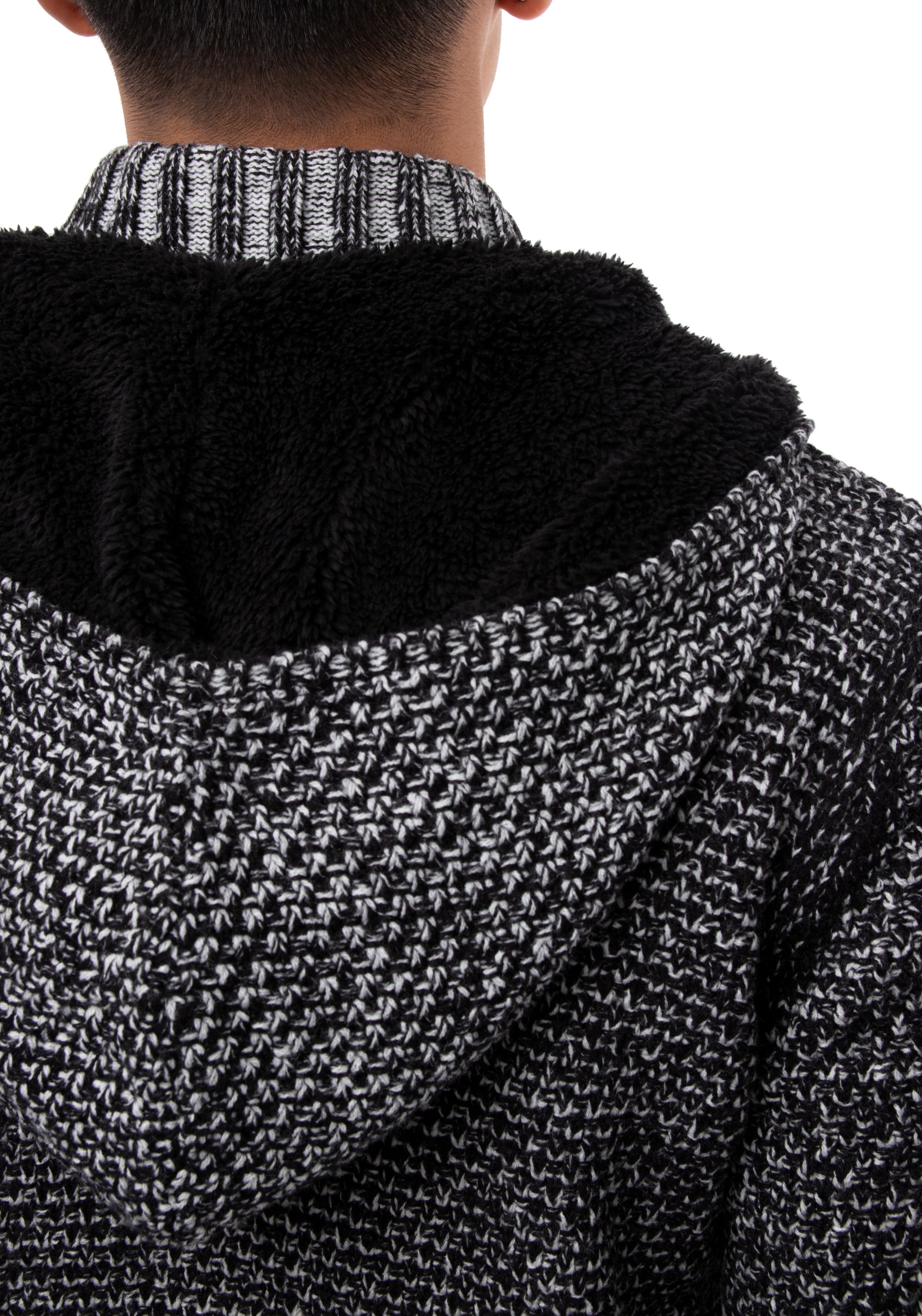 X RAY Hooded Full Zip Up Knit Sweater