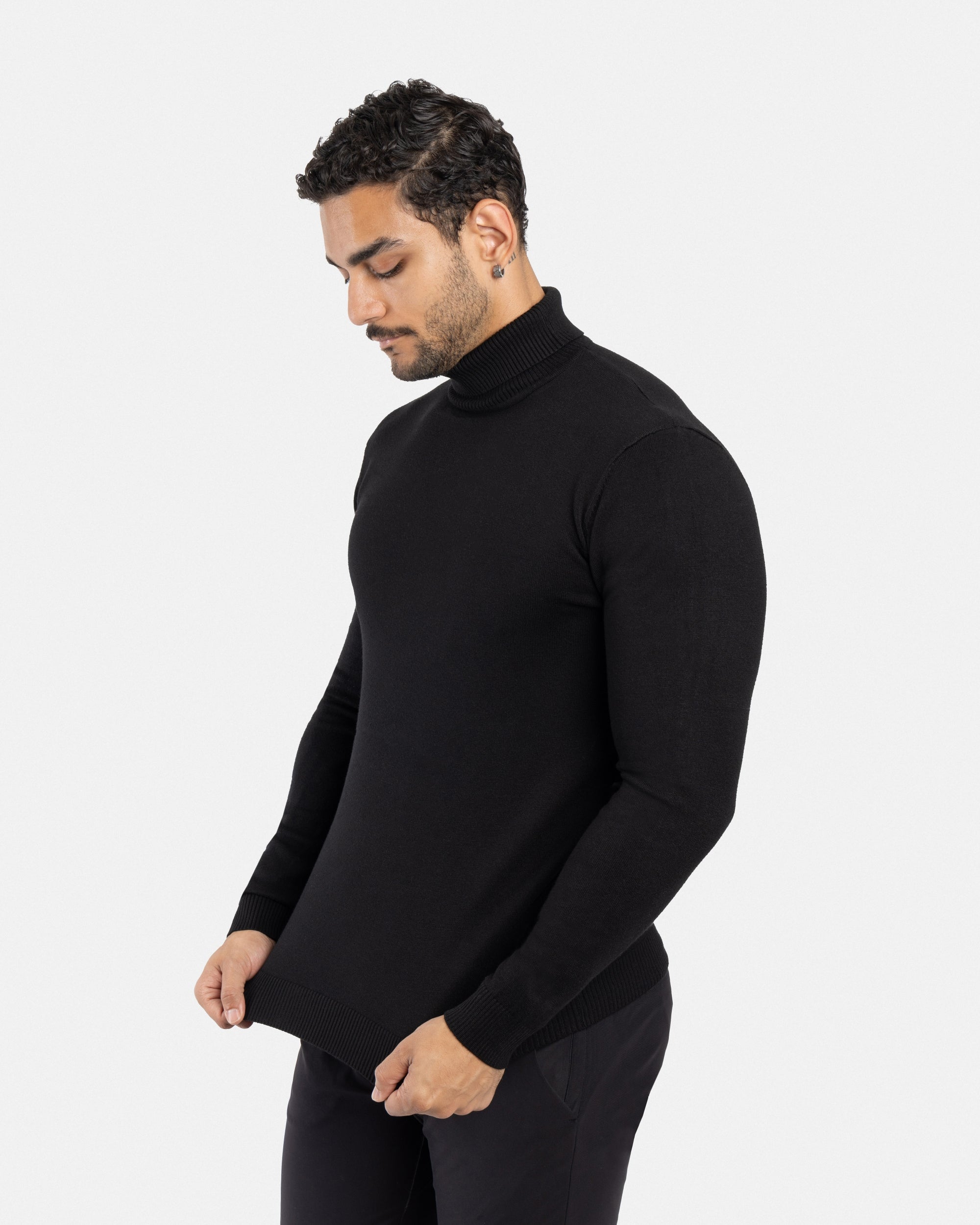 8yards Men’s MockNeck 5G 1897 Original 1/4 Zip Mock Neck Sweater for Men in Dark