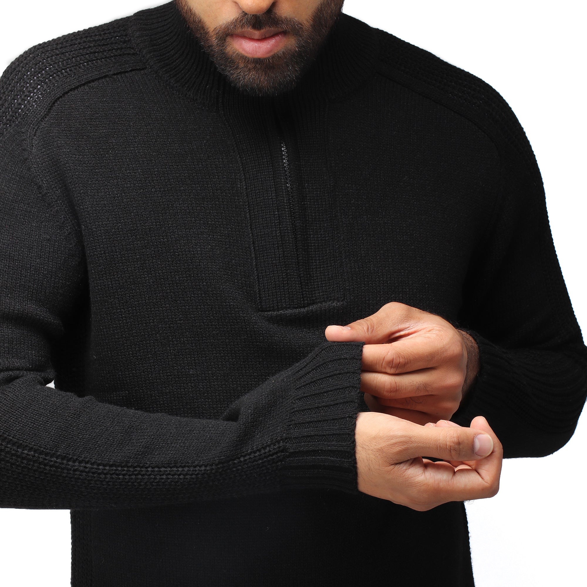 X RAY Men's Quarter Zip Mock Neck Pullover Sweater
