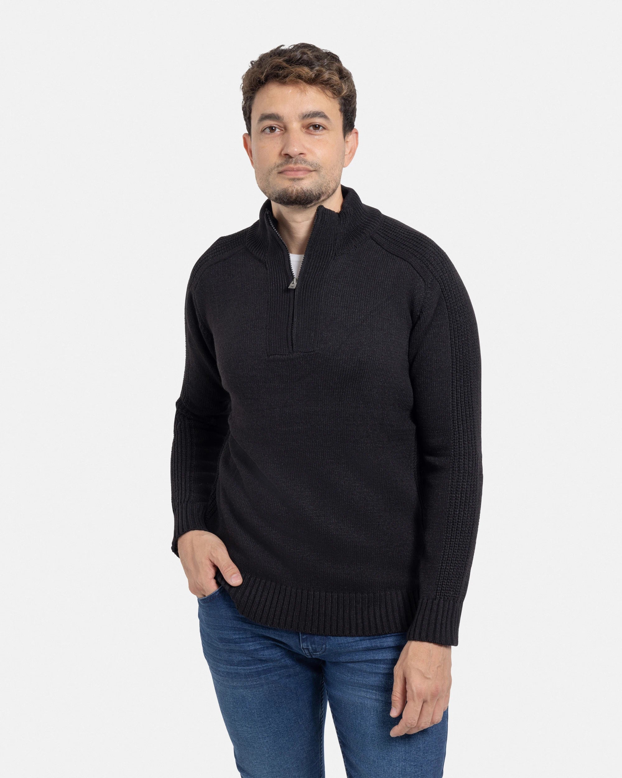 X RAY Men's Quarter Zip Mock Neck Pullover Sweater
