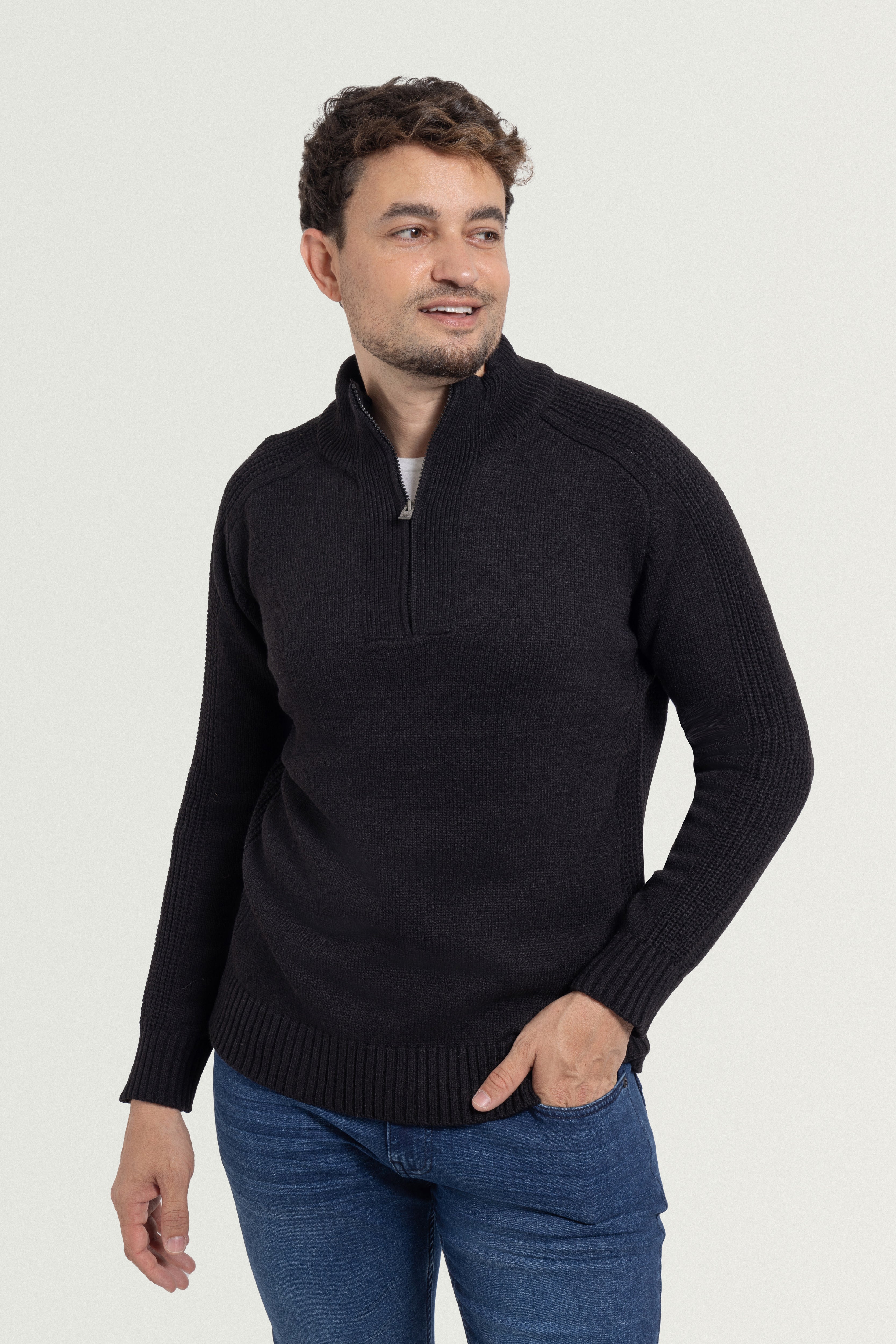X RAY Men's Quarter Zip Mock Neck Pullover Sweater – X-RAY JEANS X RAY Men's Quarter Zip Mock Neck Pullover Sweater – X-RAY JEANS