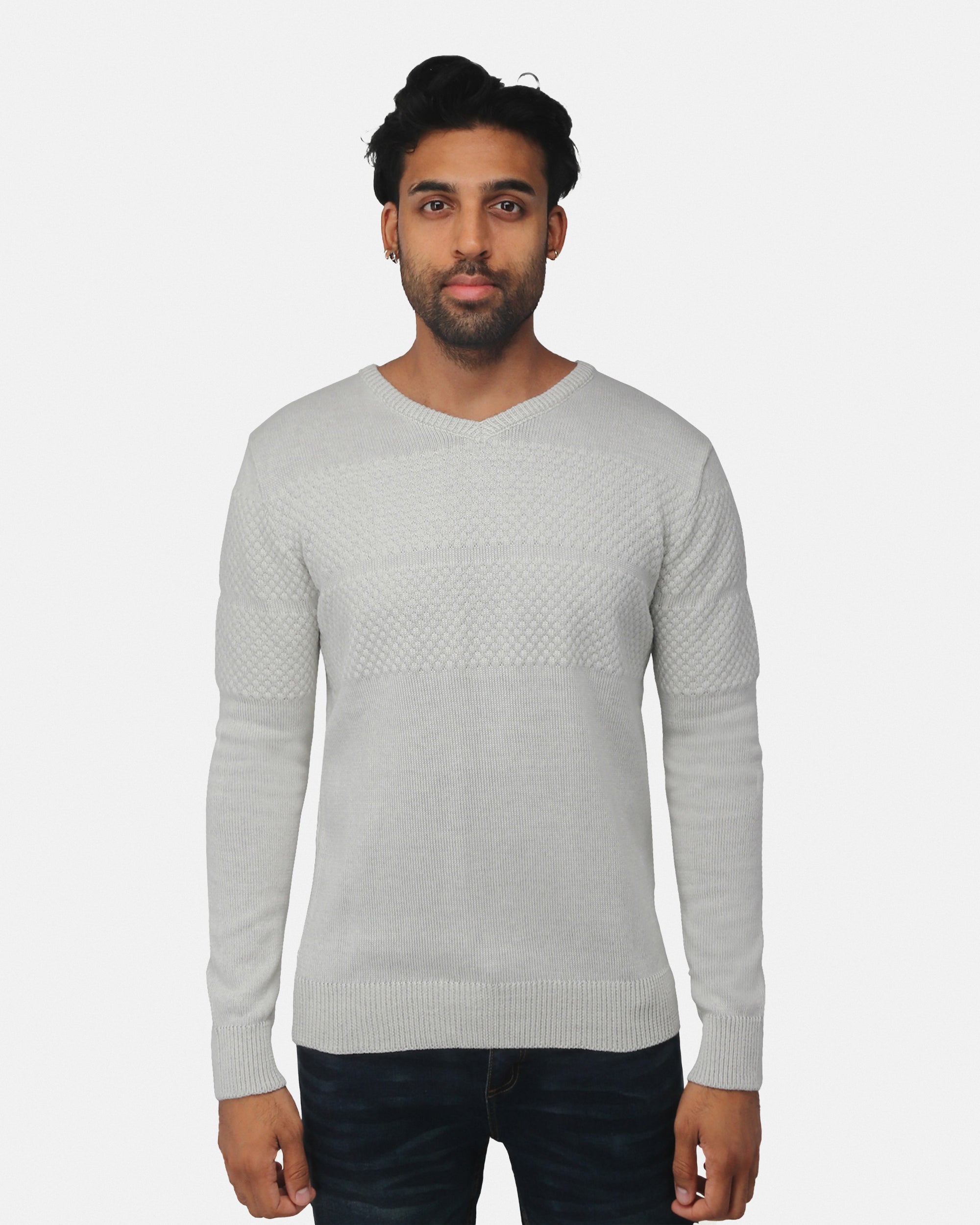 X RAY Men's Honeycomb V-neck Knit Sweater