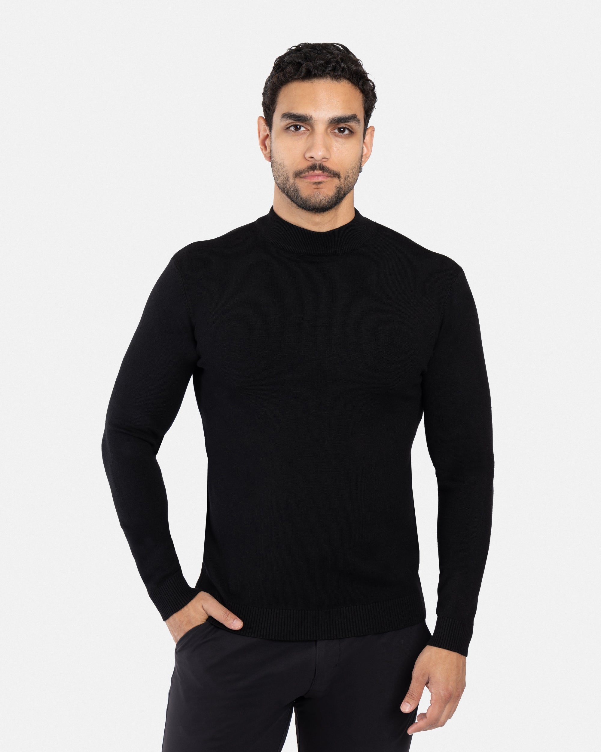 X RAY Men's Basic Casual Mockneck Sweater