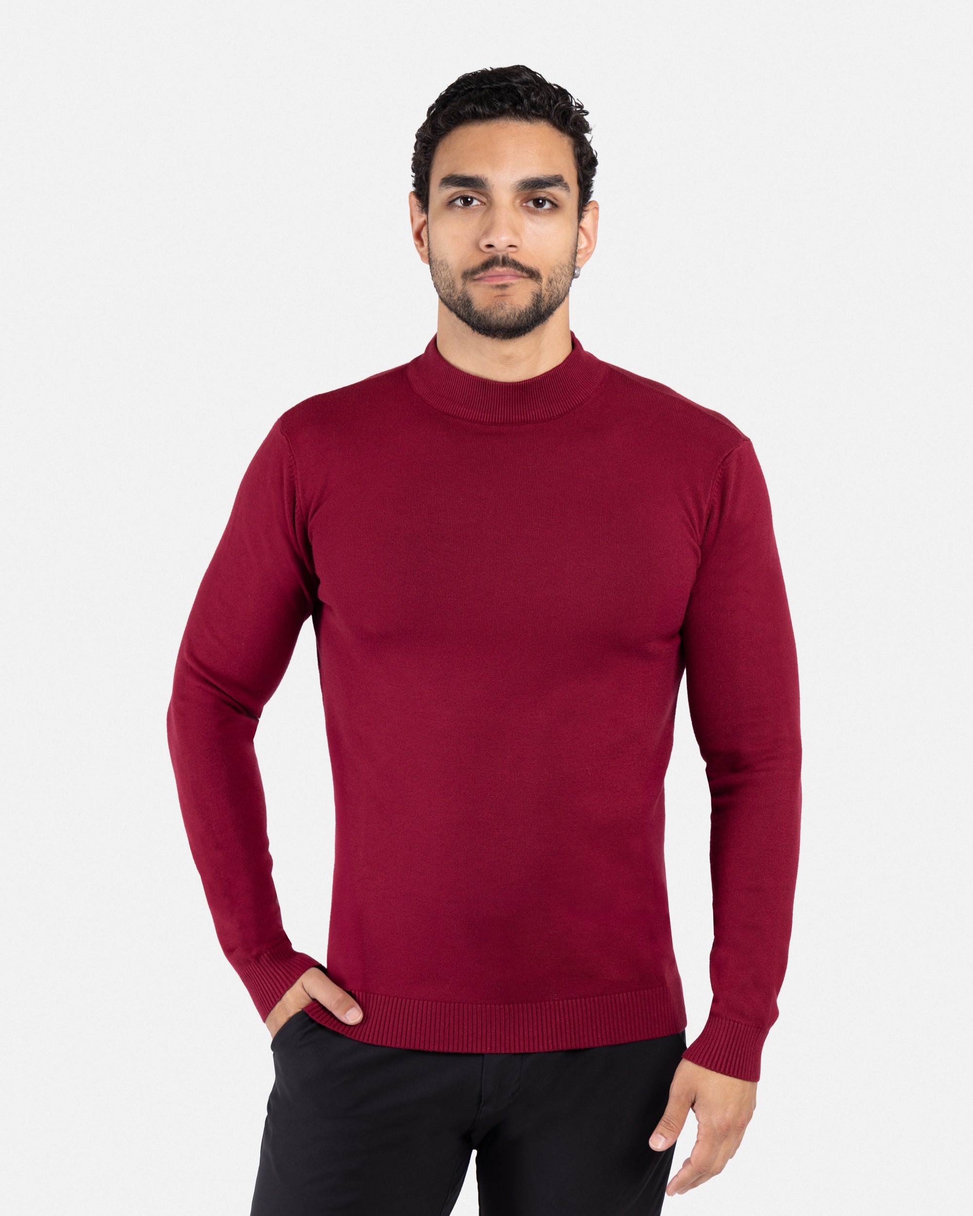 X RAY Men's Basic Casual Mockneck Sweater
