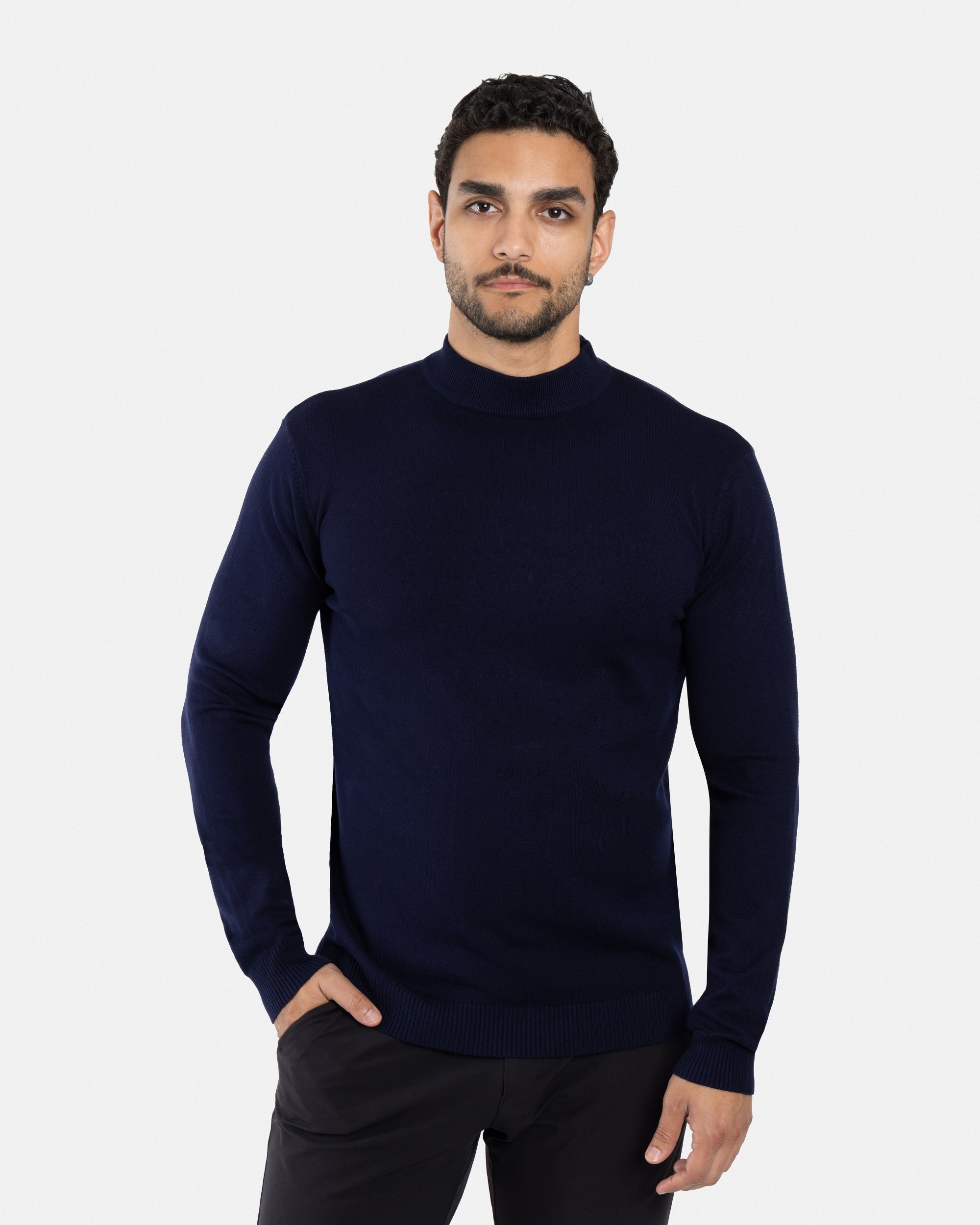 X RAY Men's Basic Casual Mockneck Sweater
