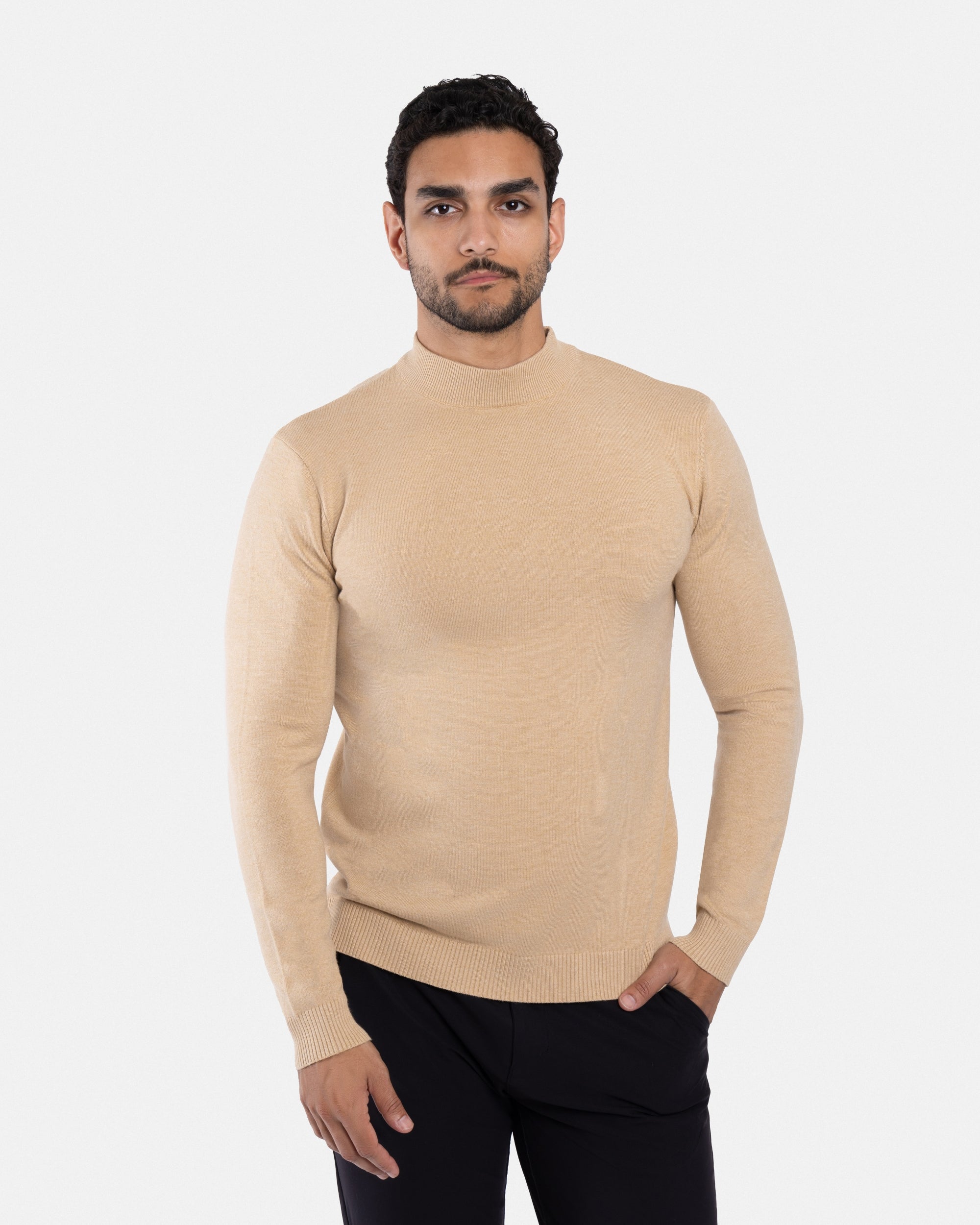 8YARDS Backslash Mock Neck ダークネイビー Short Sleeve Hotfix Logo Mock Neck Sweater | Sweater | DKNY
