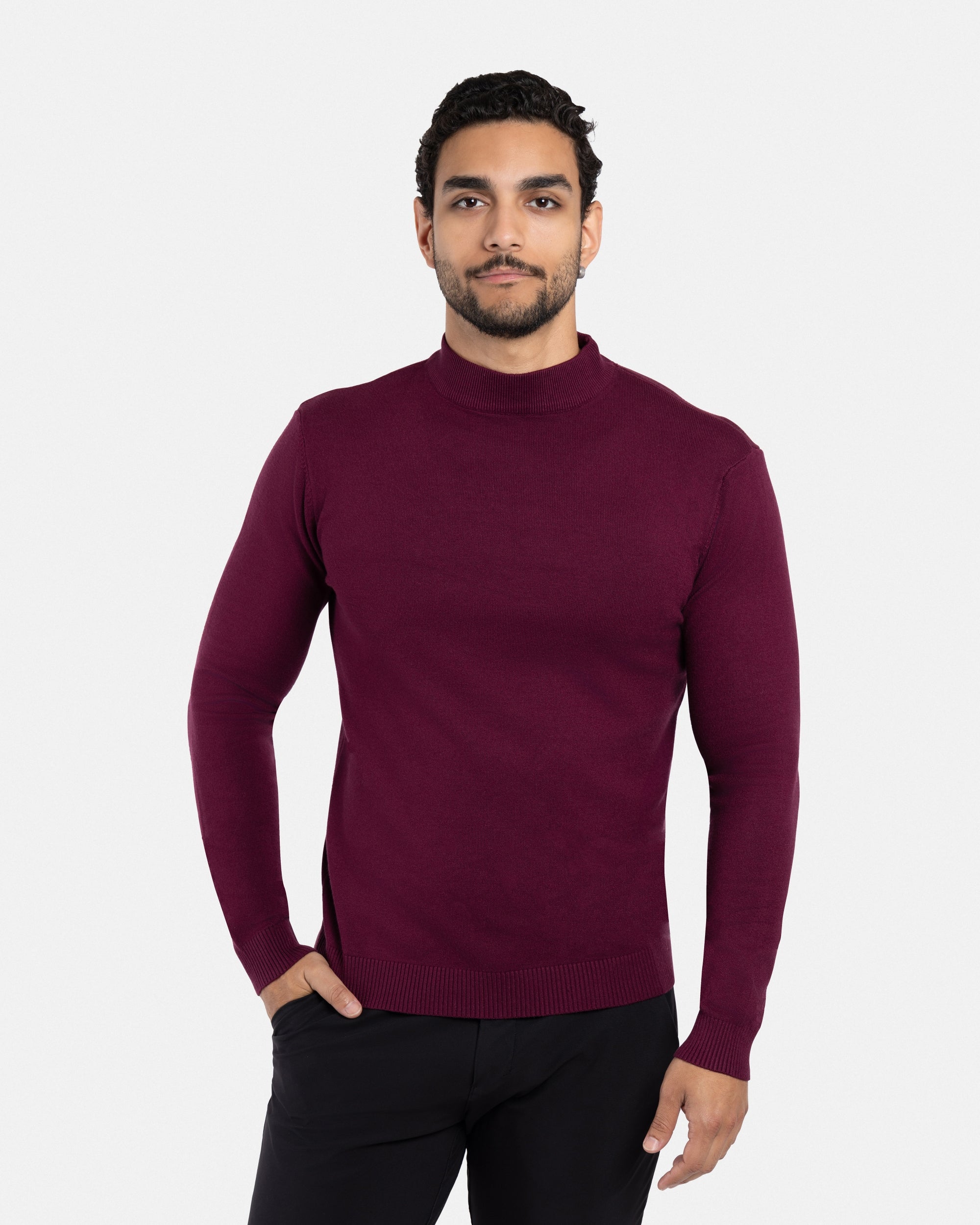 X RAY Men's Basic Casual Mockneck Sweater
