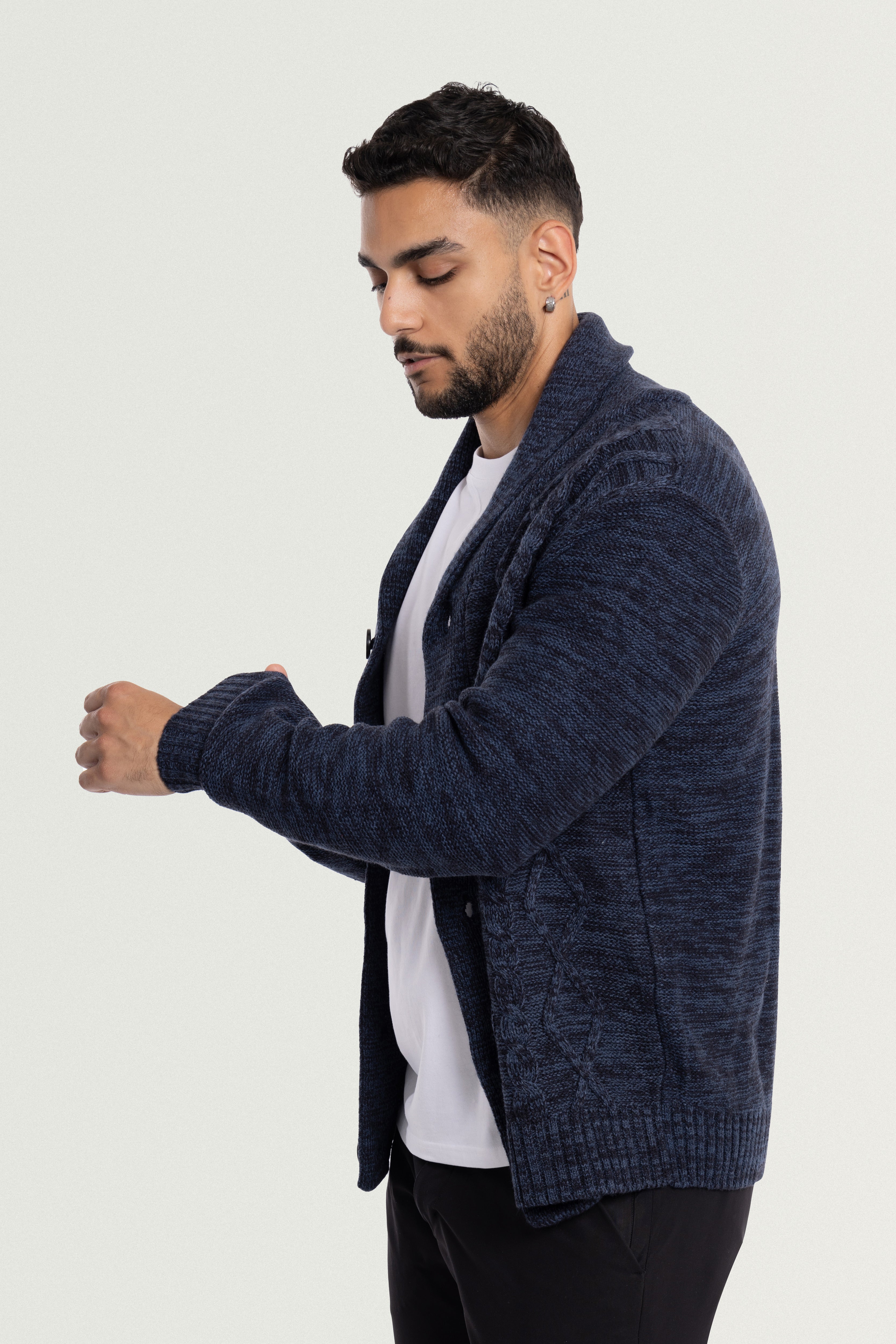 Navy blue button down cardigan best sale