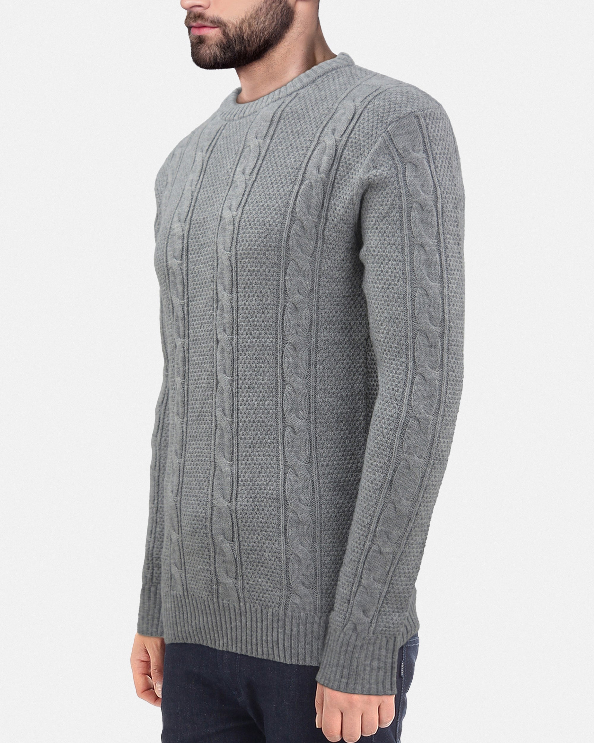 X RAY Men's Crewneck Cable Knitted Pullover Sweater-thumbmail-7