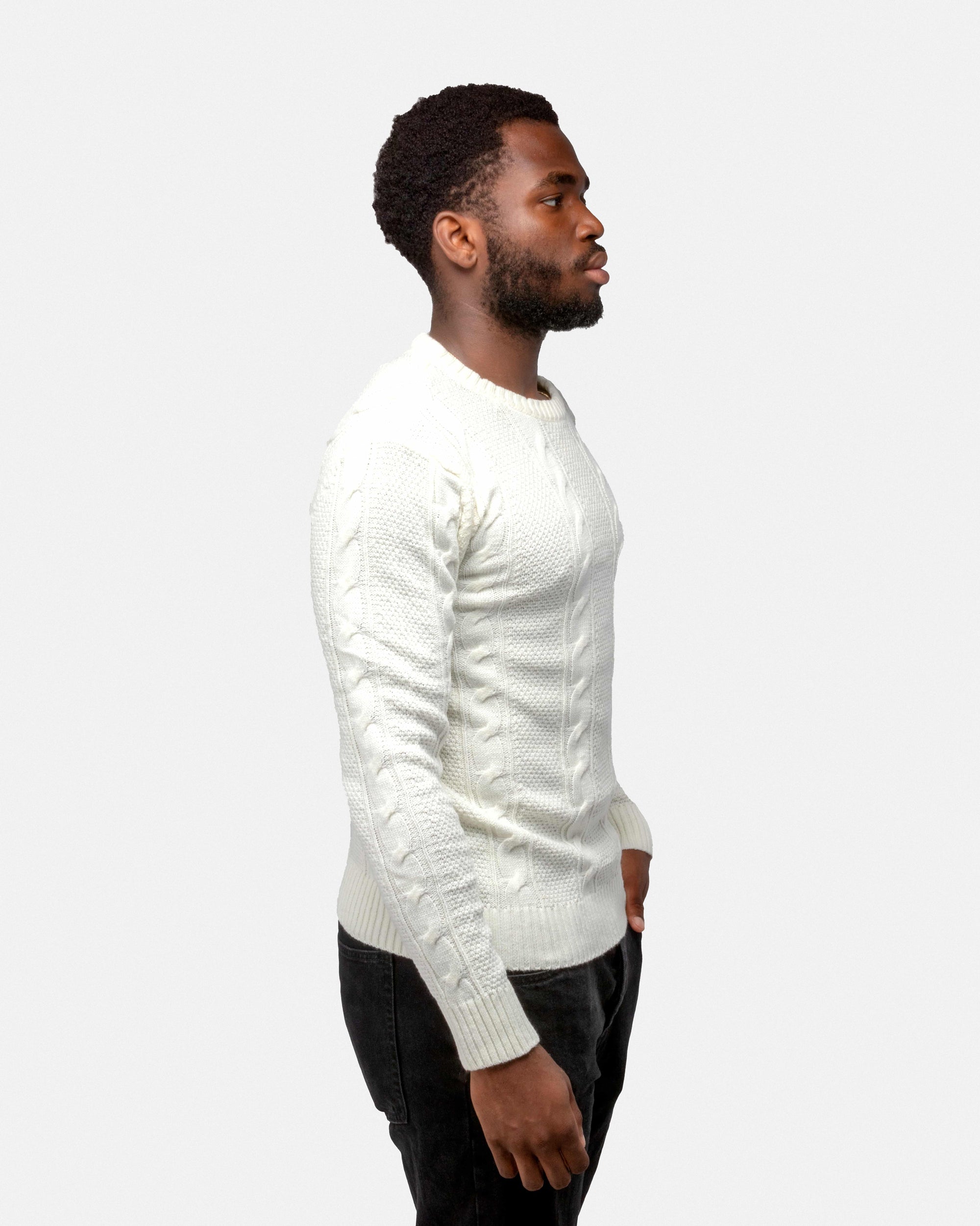 X RAY Men's Crewneck Cable Knitted Pullover Sweater-thumbmail-11