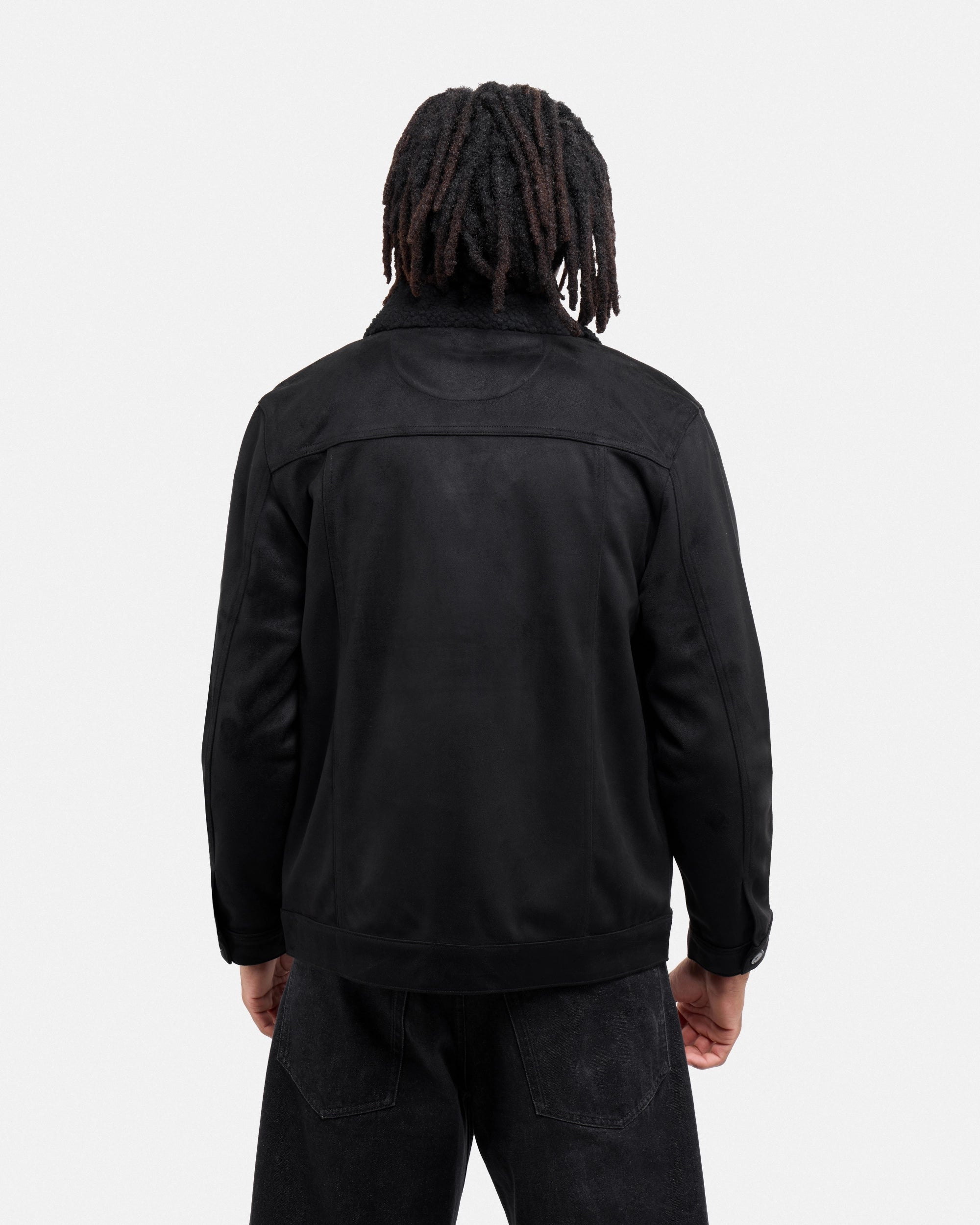 #XRJK5100483 Faux Suede Bomber Jacket